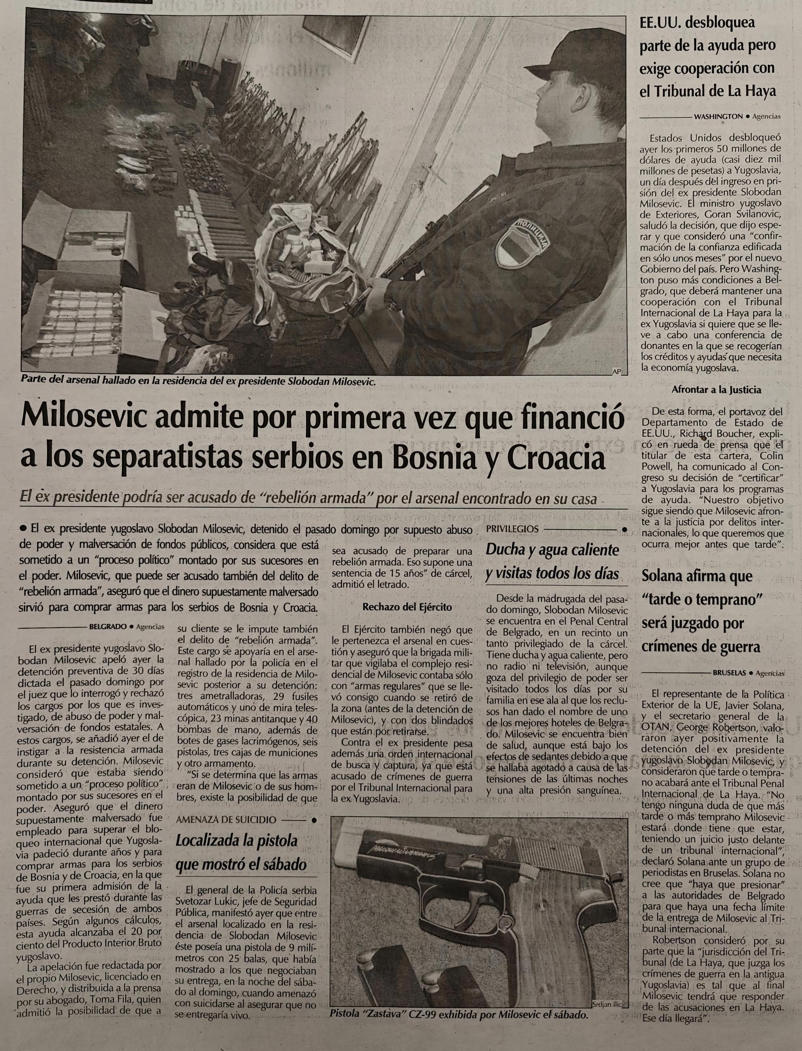 Noticias escaneadas del periódico La Región de 2001.