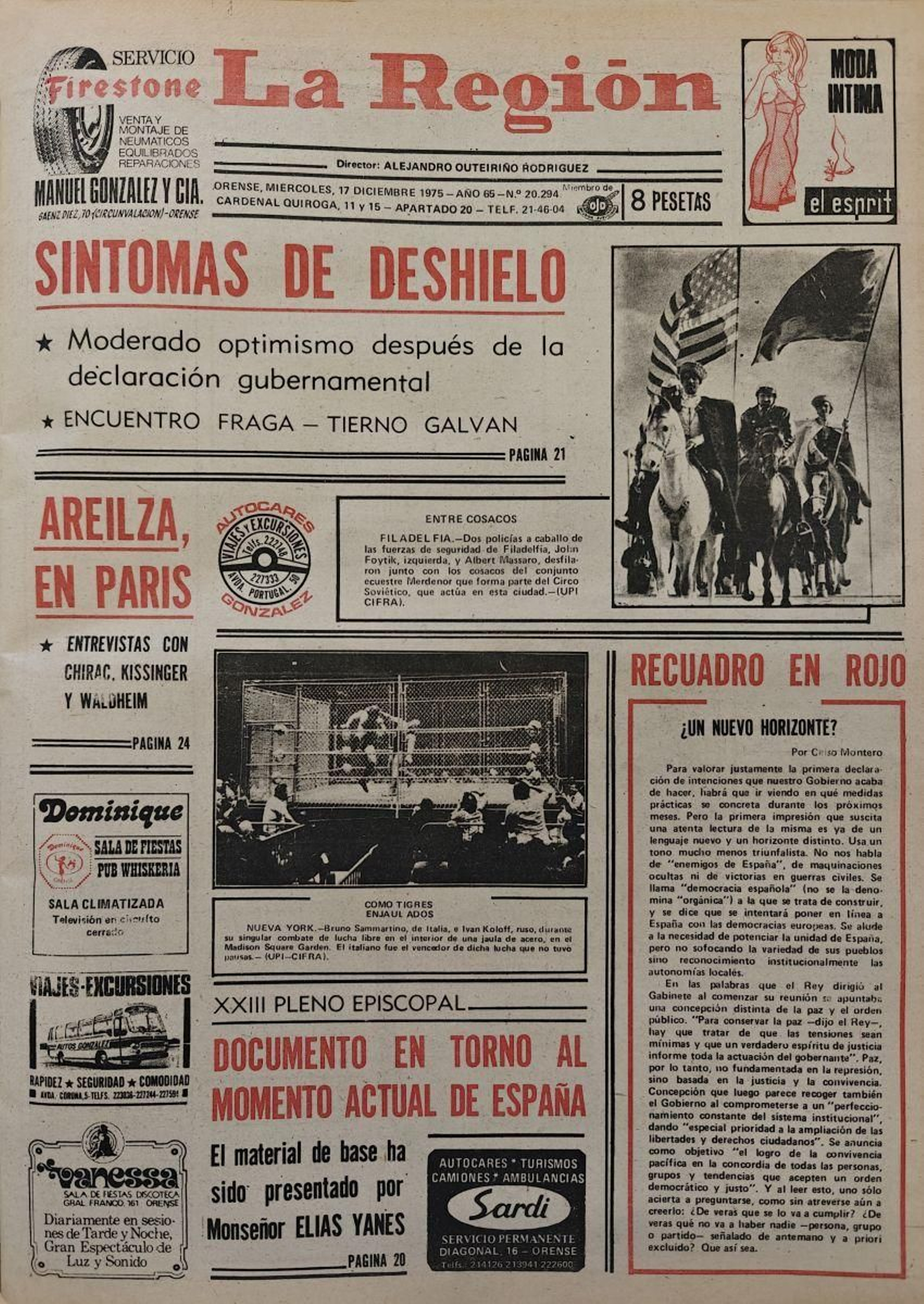 La portada del 17 de diciembre de 1975