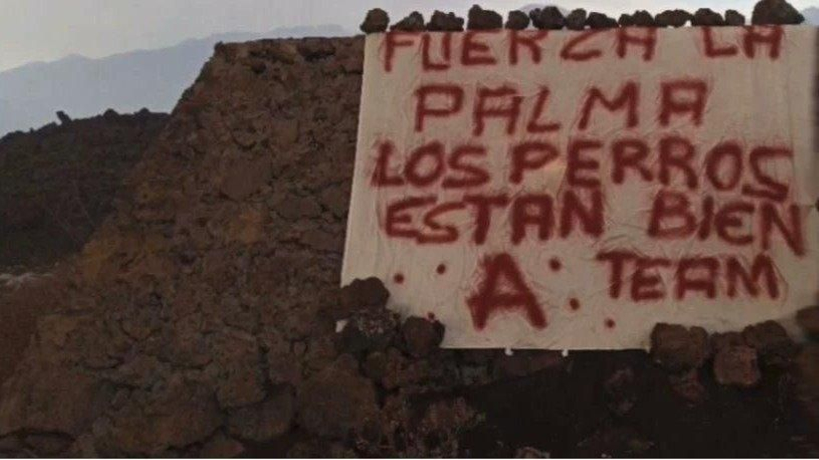 Pancarta que apareció en el lugar donde estaban los perros.