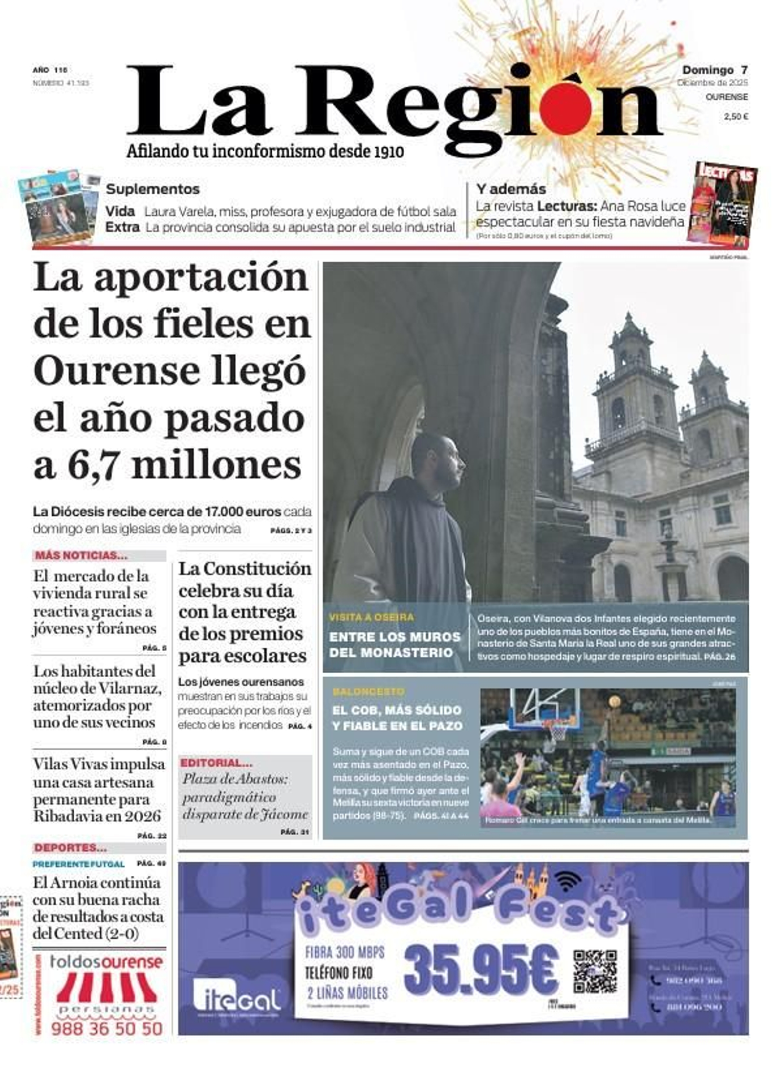 Portada de La Región 7 de diciembre