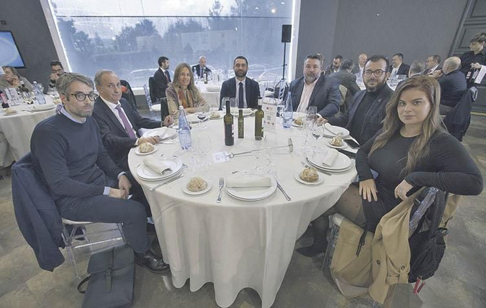 Javier Rey, responsable de prensa de la Deputación de Ourense; Ramón Pérez, abogado por cuenta propia; Susan Ramos, técnica de cultura de la Deputación; David Fernandez, gestor de Pymes de Bankinter; Juan Carlos Piñeiro, del Partido Demócrata Europeo; Francisco Quiros y Tania González, del Grupo Printes.