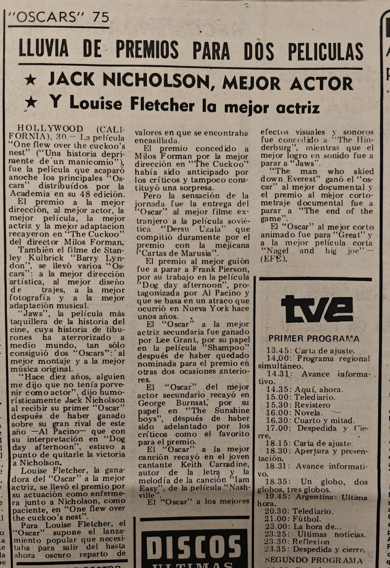 31 de marzo de 1976.