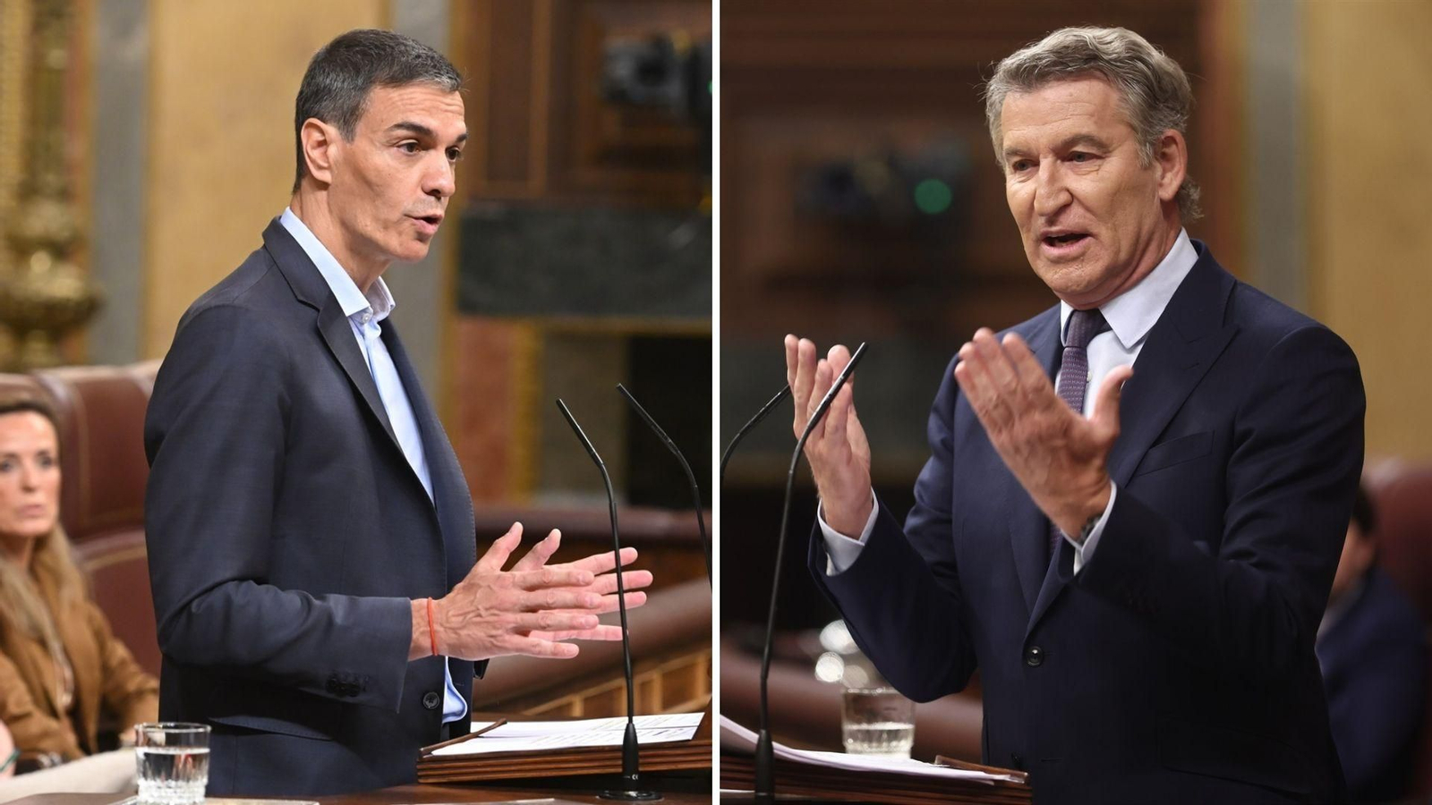Sánchez y Feijóo se miden en el Congreso.