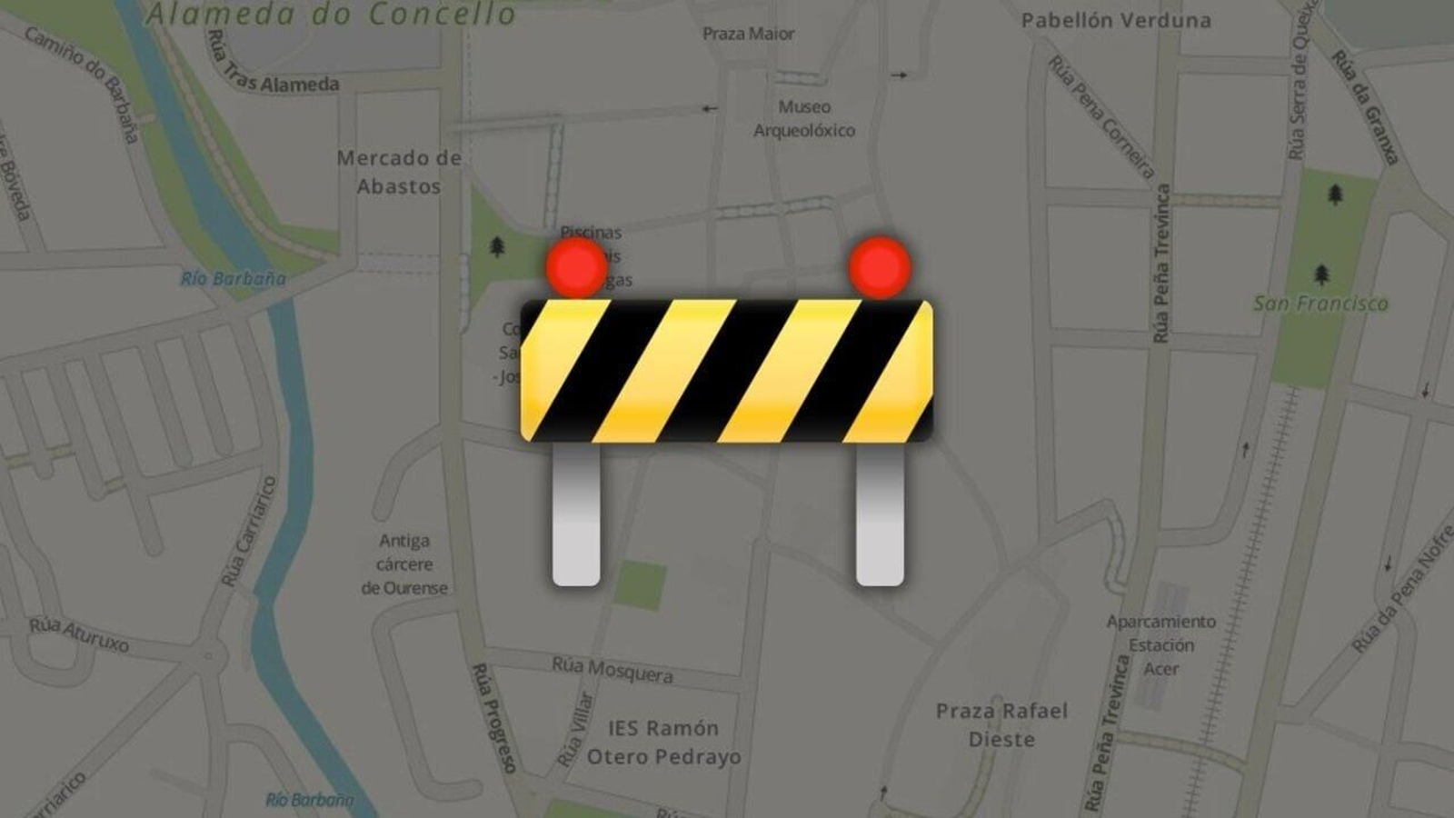 Cortes en calle de Ourense.