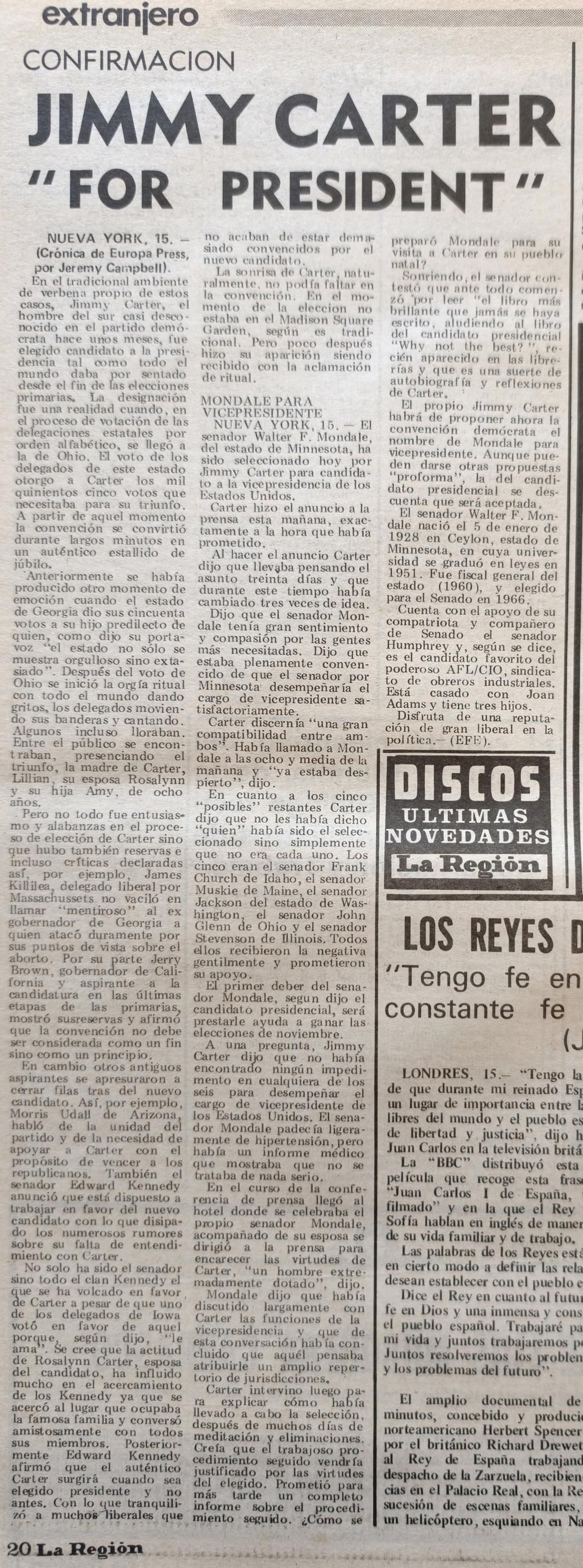 16 JULIO 1976