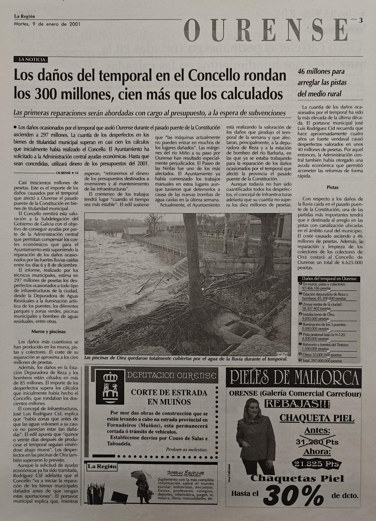 Los titulares de La Región del 9 de enero del 2001
