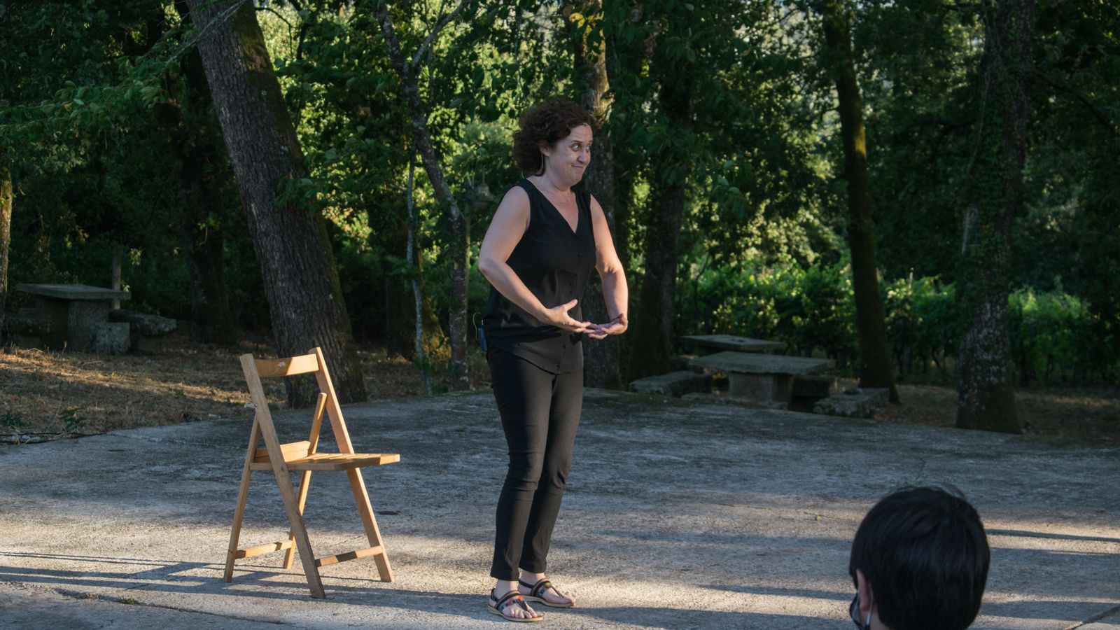 SAN ANDRÉS, 23/07/20. Actuación de Paula Carballeira, Contos de Dragóns e León, en el MIT, en San Andrés, hoy, 23 de julio de 2020.