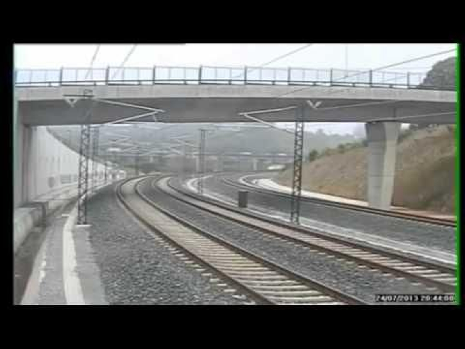 Curva en la que tuvo lugar el accidente del Alvia en Angrois.