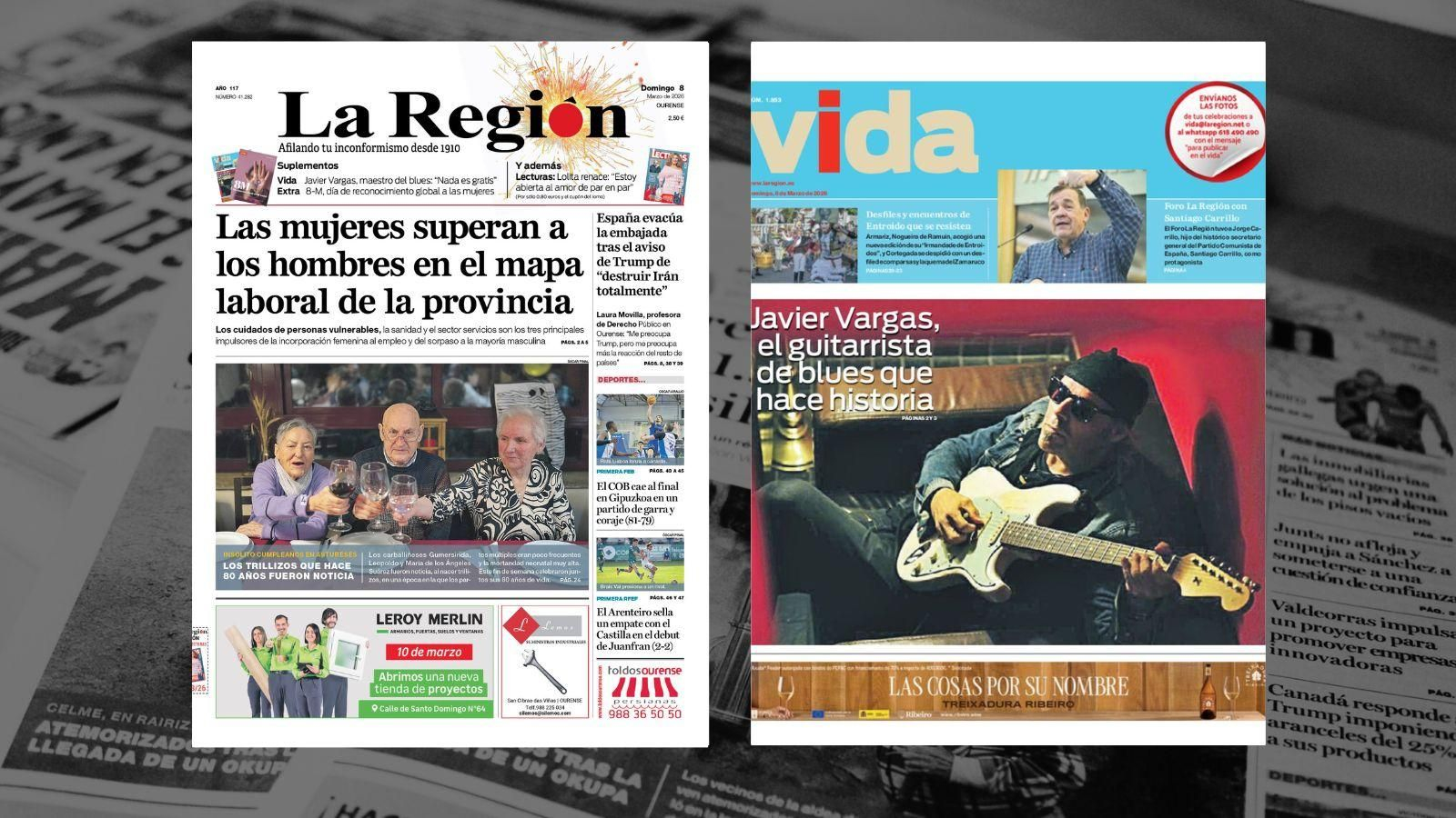 La portada de La Región este domingo.
