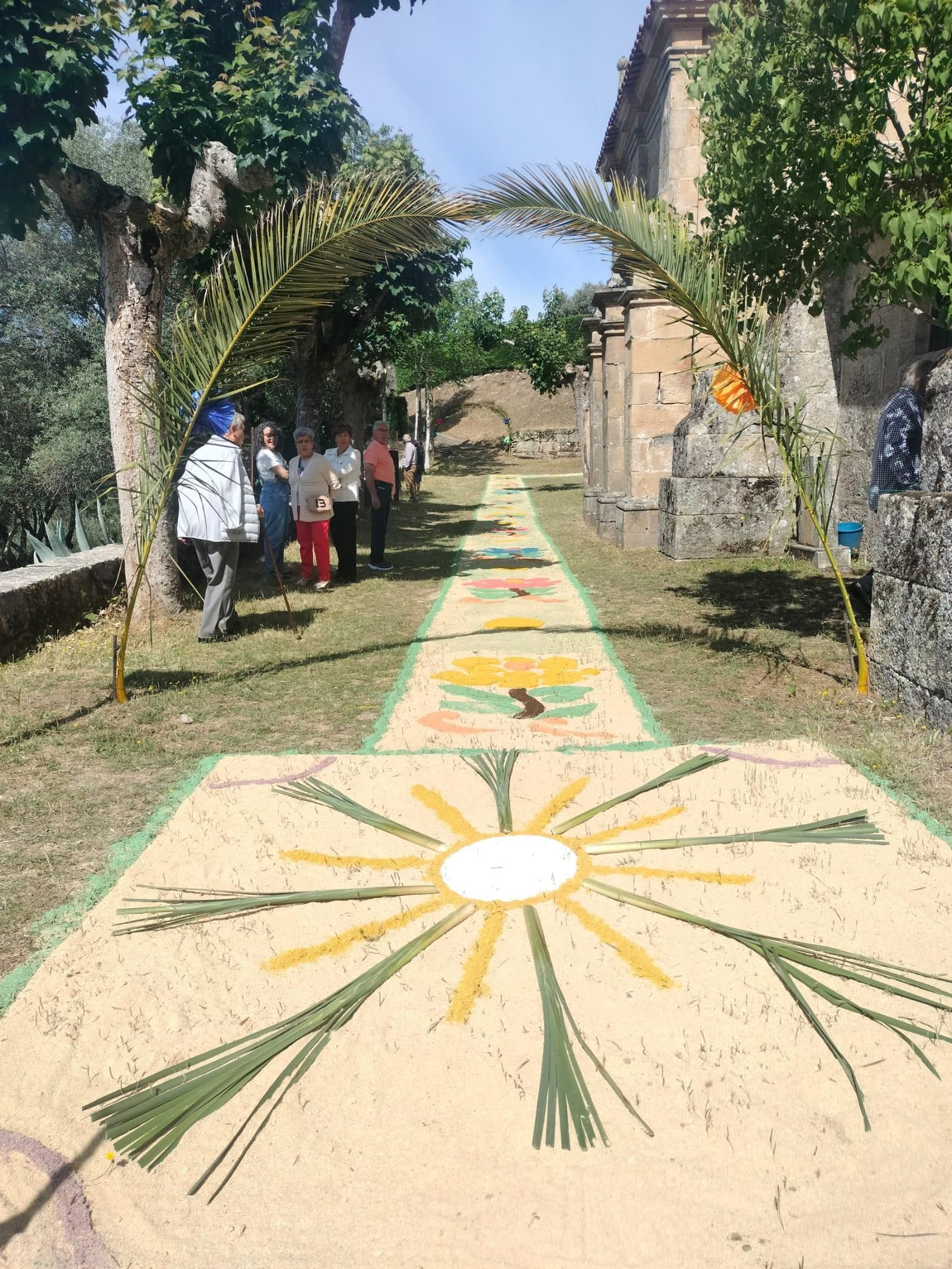 Alfombra floral por el Corpus Christi en Oimbra.