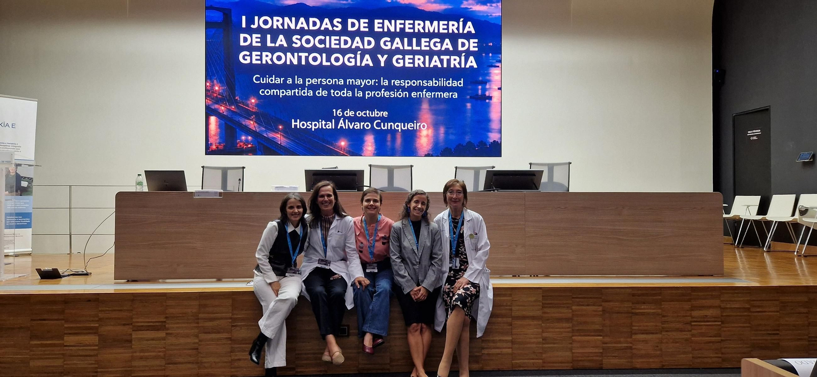 Las representantes del Congreso celebrado en el salón de actos del Cunqueiro.
