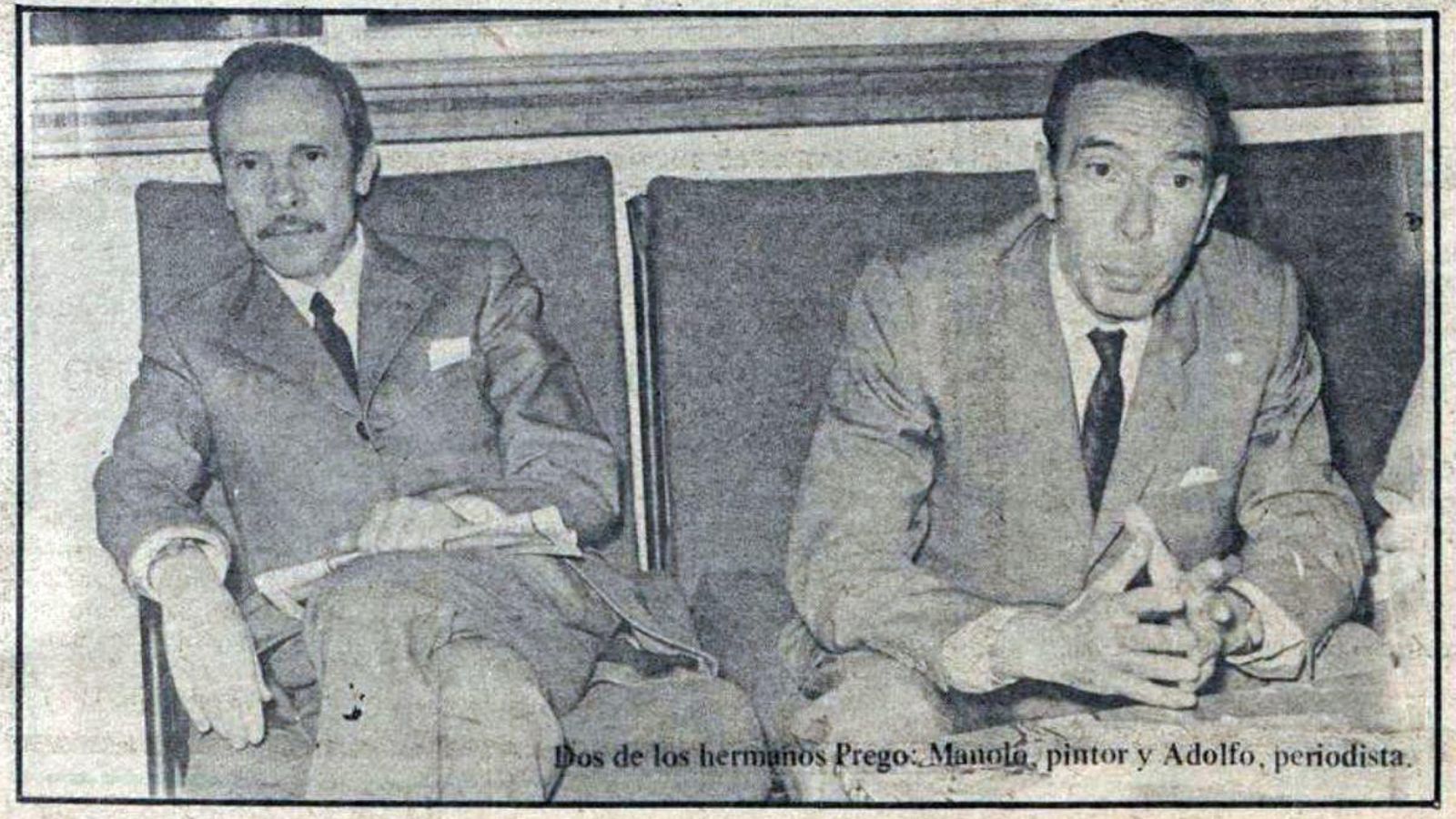 Manuel e Adolfo durante a entrevista que este lle concedeu a Alvarez Alonso.