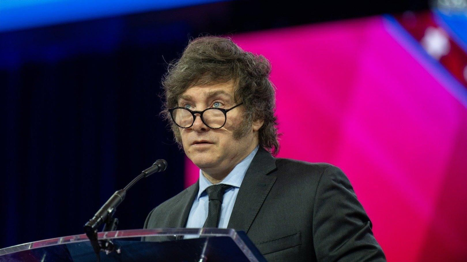 Javier Milei, en un acto en febrero.