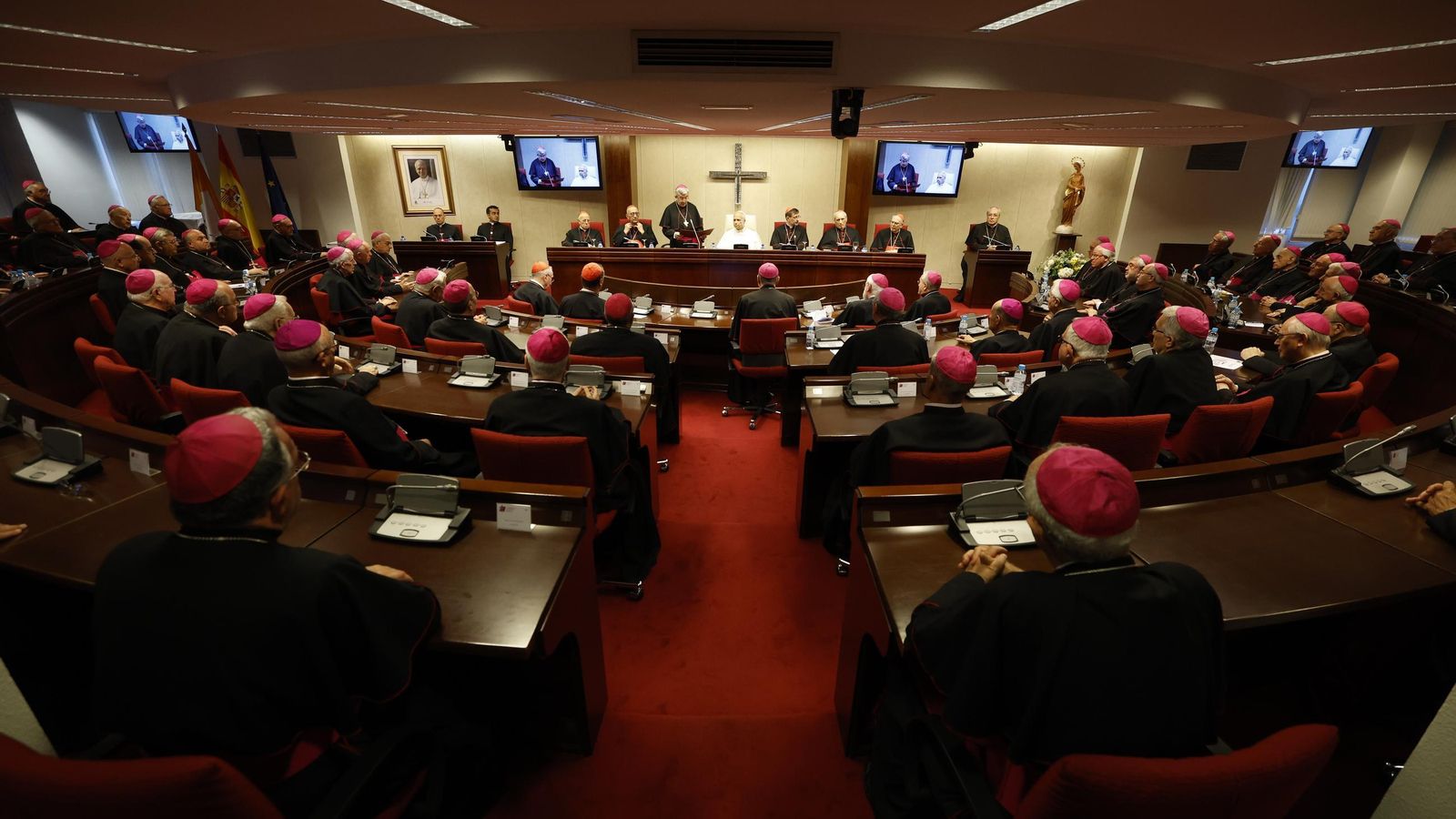 El papa, en su discurso a los obispos españoles en la sala de la plenaria de la Conferencia Episcopal Española.