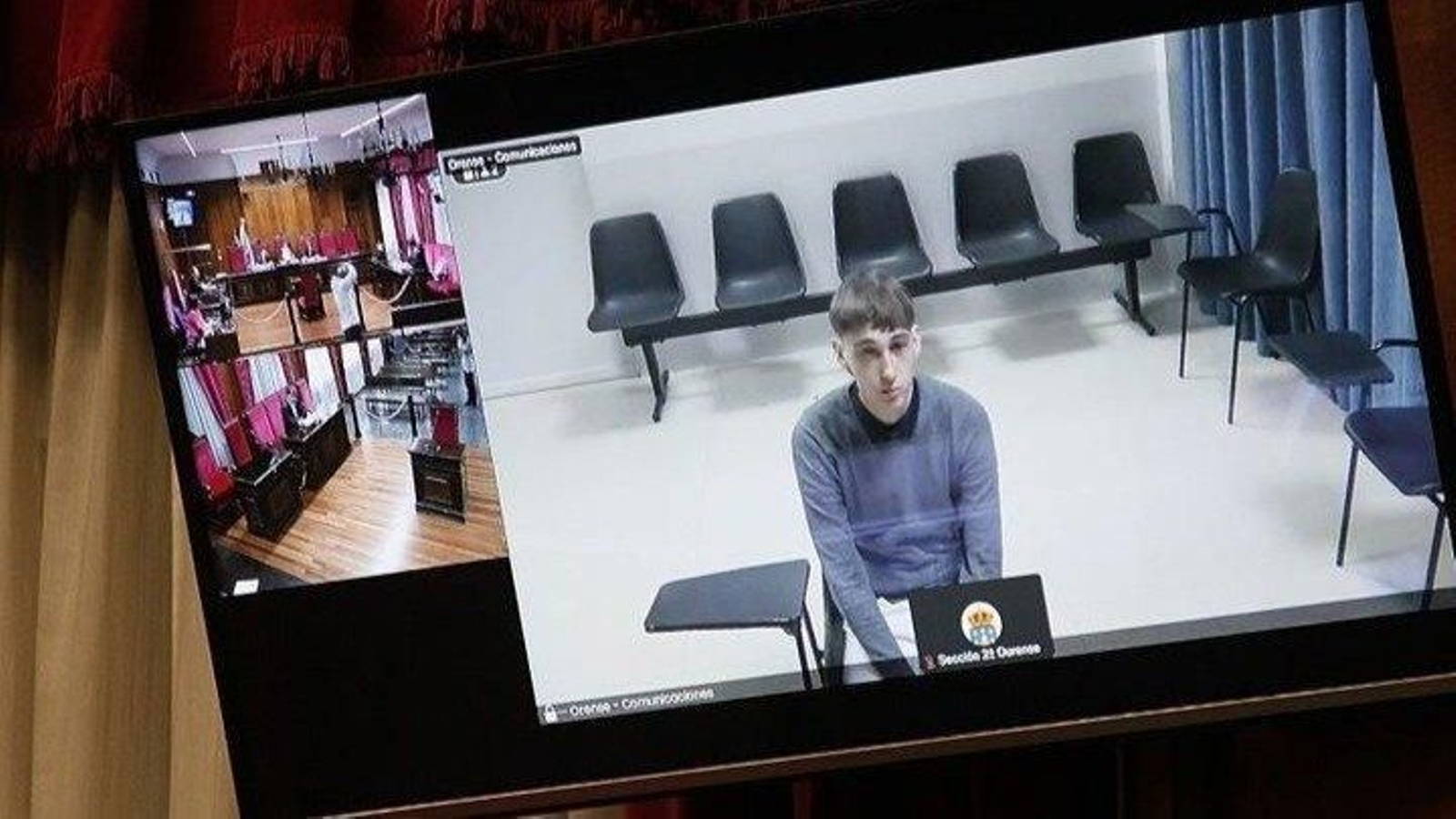 El acusado declara por videoconferencia desde la cárcel. | Foto: Miguel Ángel