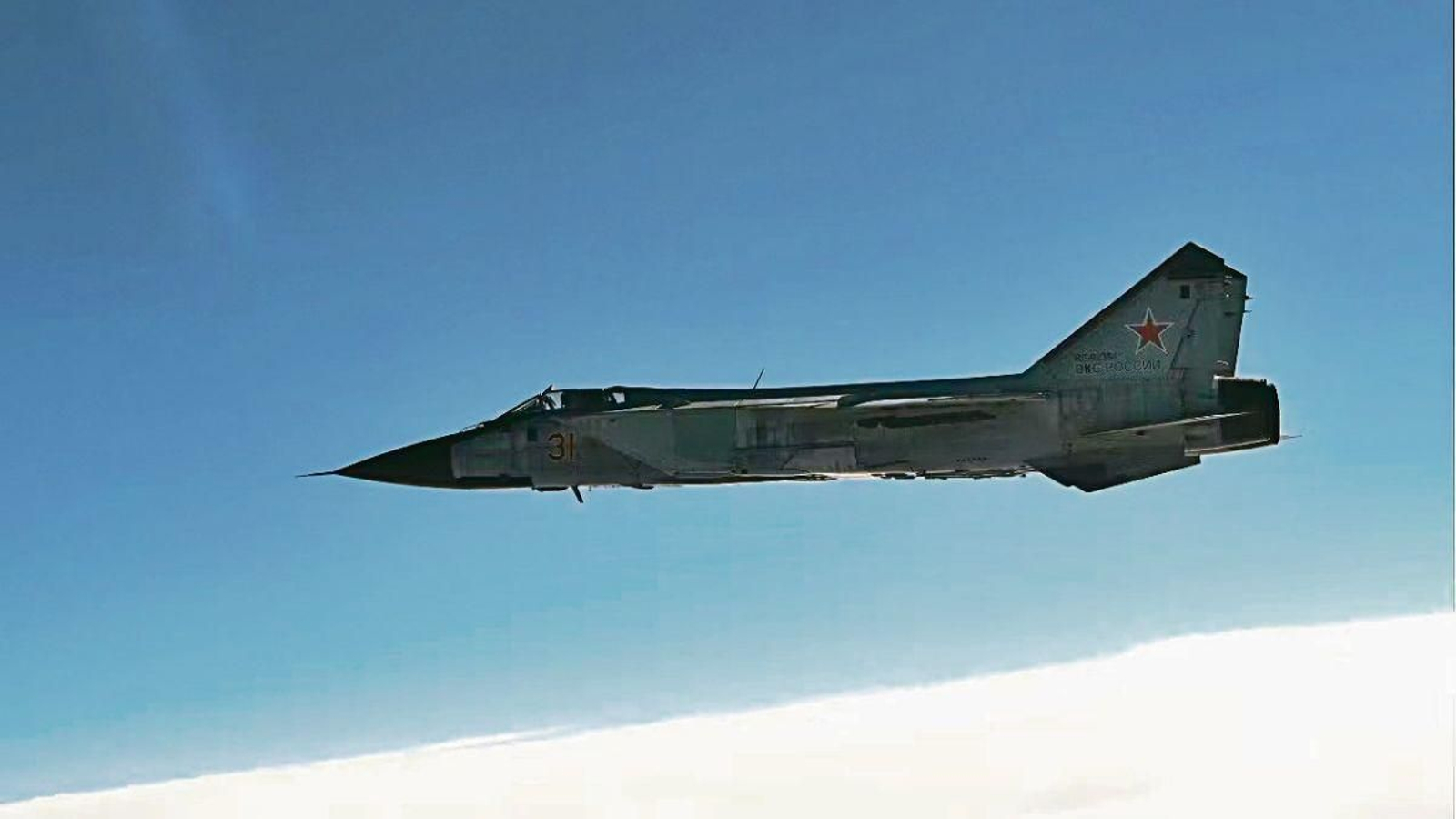 Un avión MiG-31 ruso como los interceptados sobre el golfo de Finlandia.