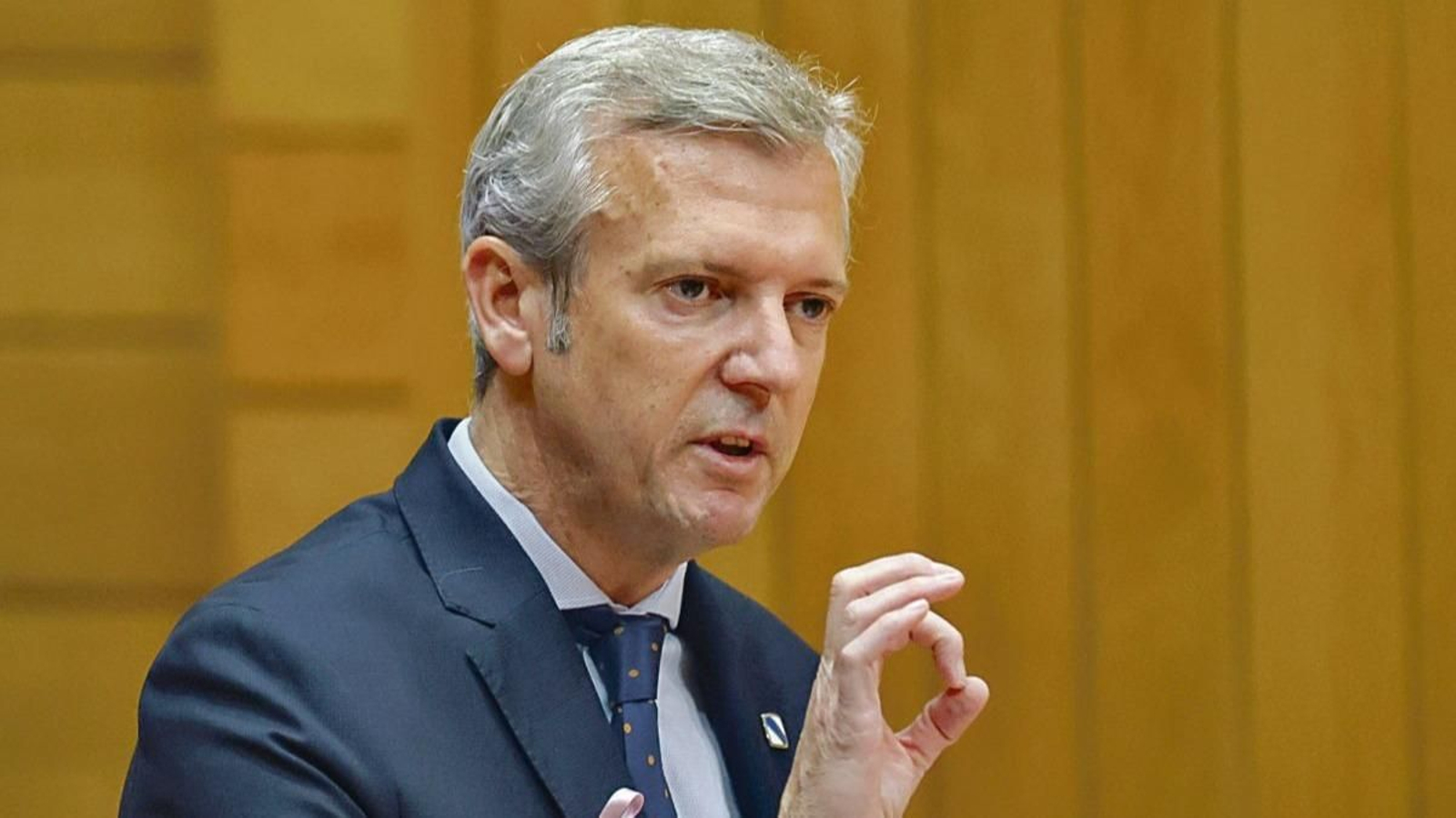 Alfonso Rueda, durante una de sus intervenciones en el pleno del Parlamento.
