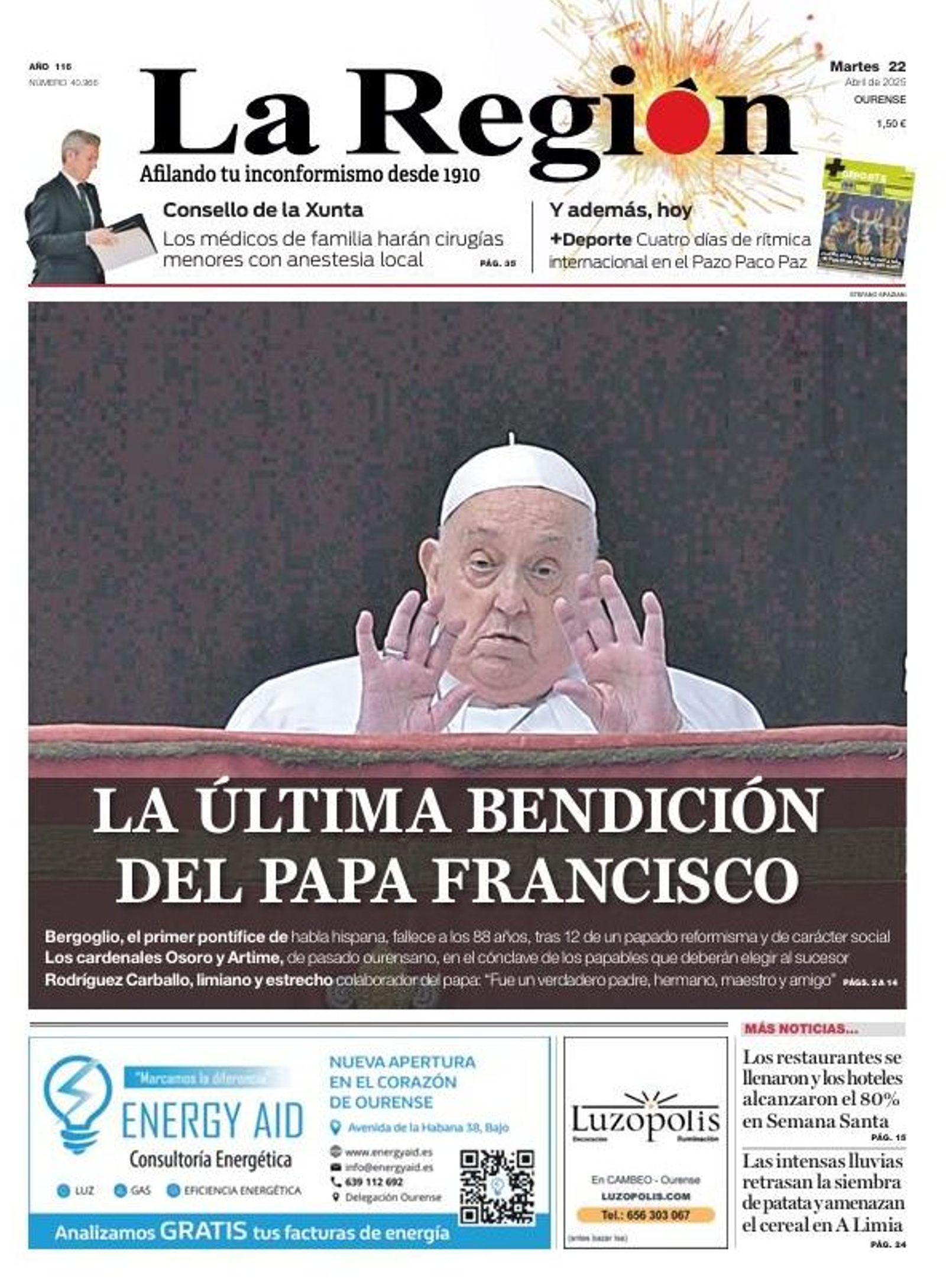 La portada de este martes.