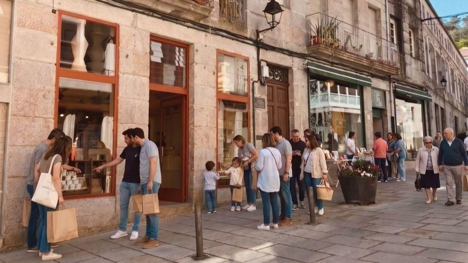 Gente de compras por las calles de Ribadavia en la edición del año pasado de “Domingos vivos”