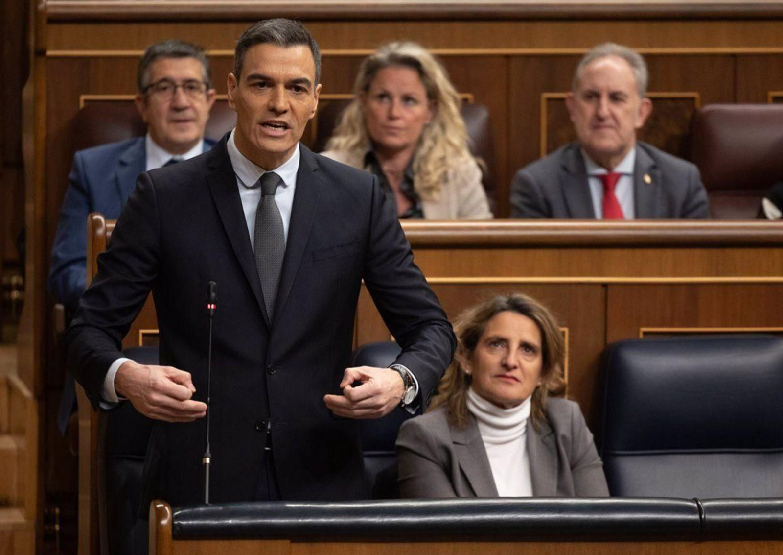 El presidente del Gobierno, Pedro Sánchez, esta semana en el Congreso.