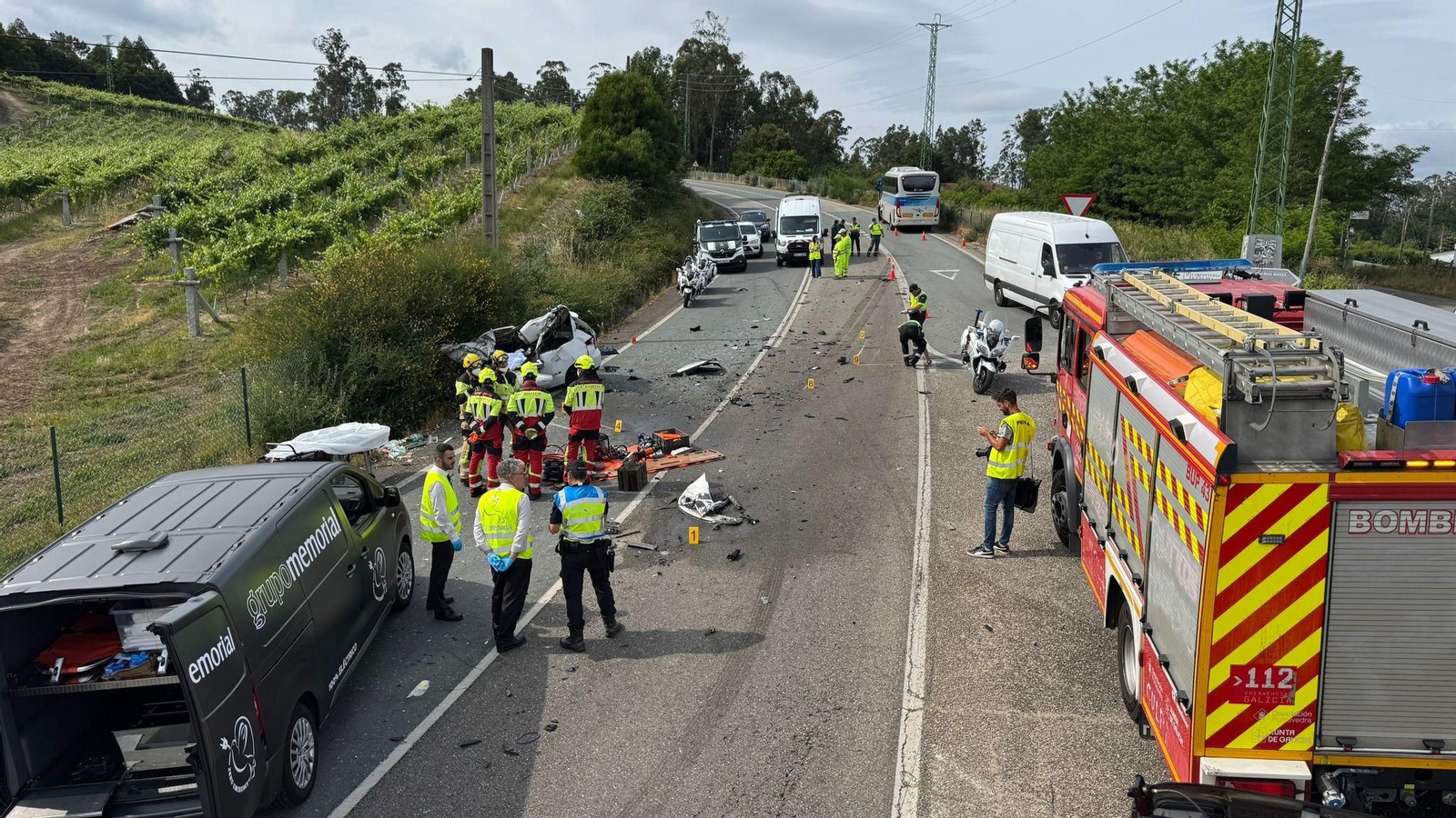 El accidente ocurrió en la PO-510, a la altura de Alxén.