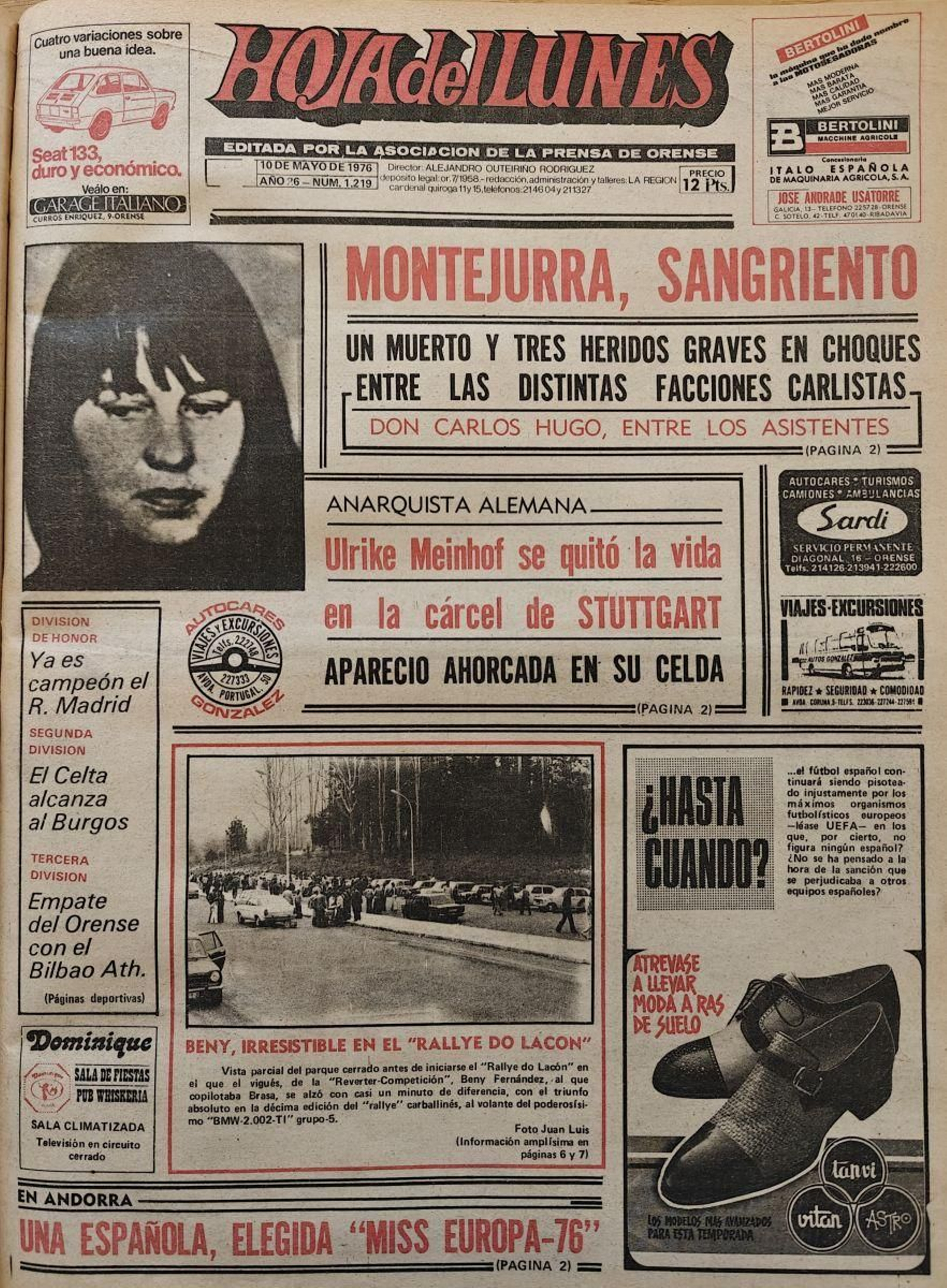 La primera 10 de mayo 1976.