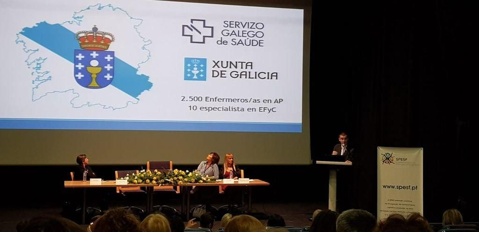 Freancisco Jesús Represas Carrera, durante su ponencia en el congreso celebrado en Portugal.