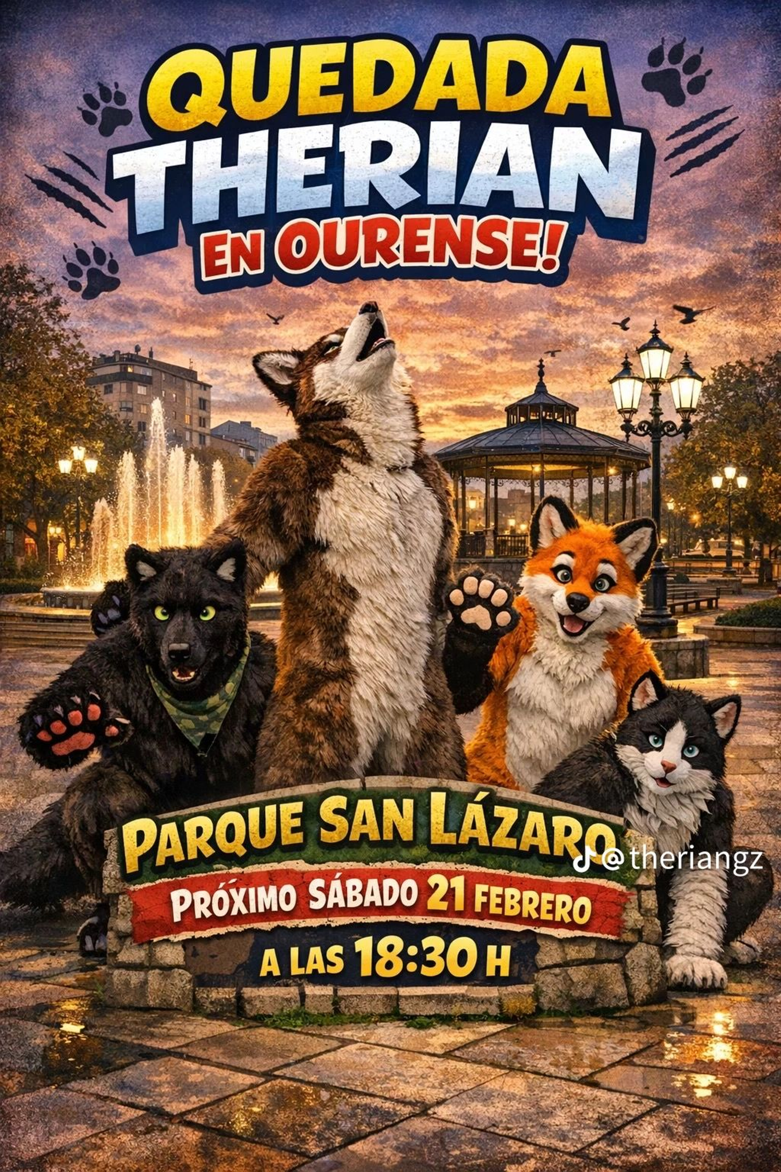 El cartel anunciando la quedada para este sábado en el parque de San Lázaro