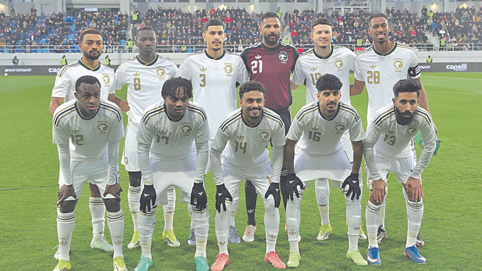 La selección de Arabia Saudí en un partido de clasificación.
