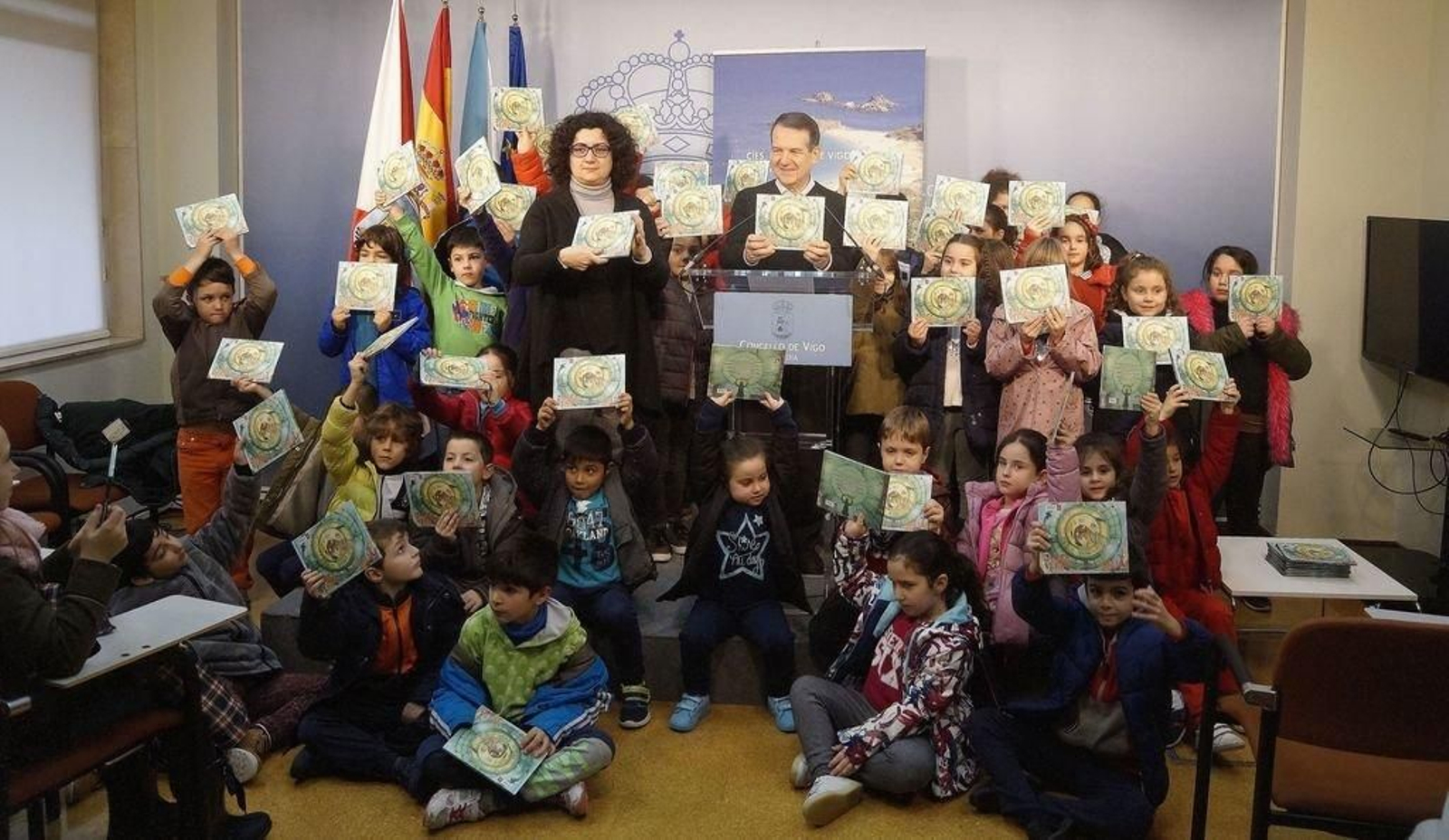 En la foto alumnos del Otero Pedraio.