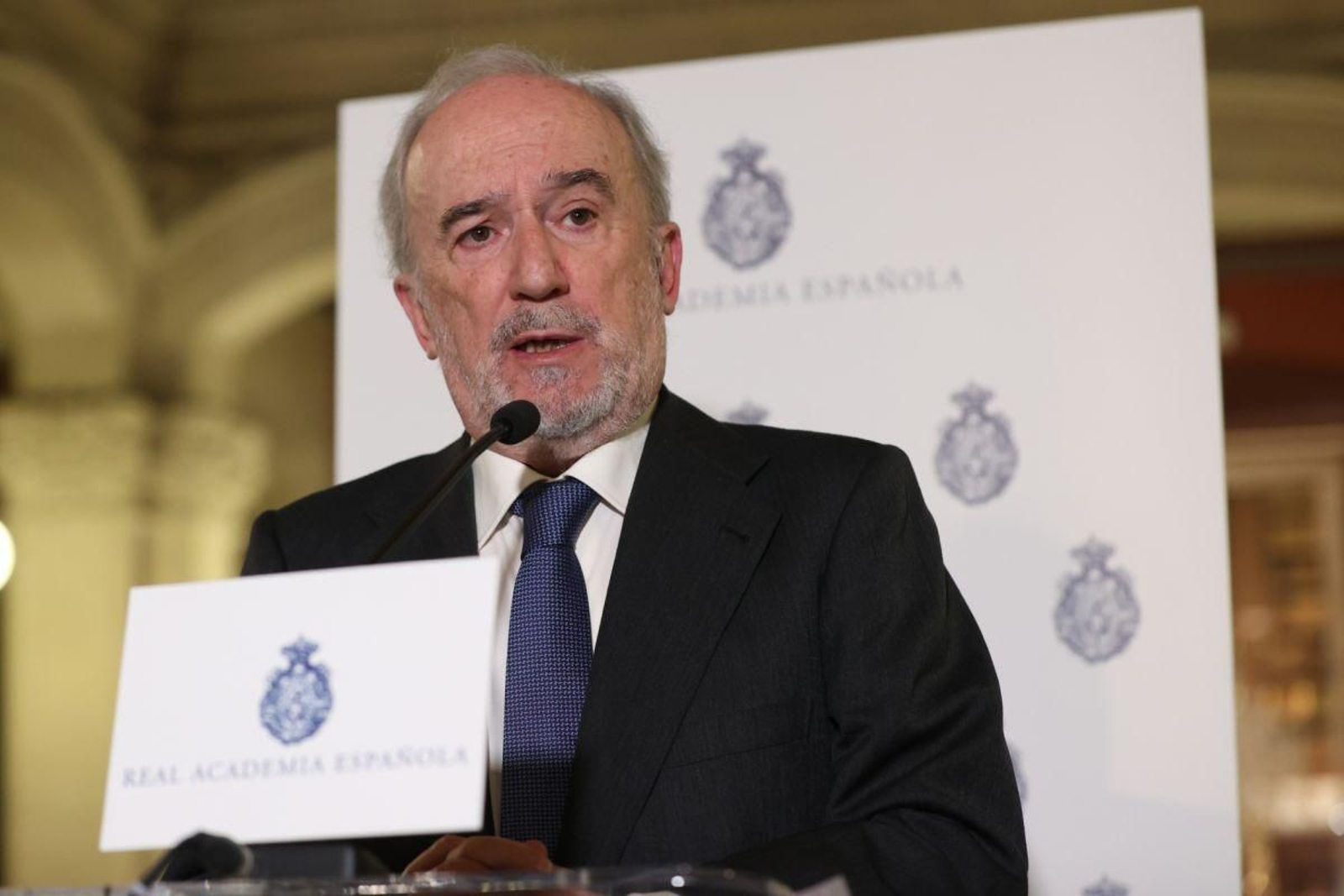 Santiago Muñoz Machado ayer en una rueda de prensa.