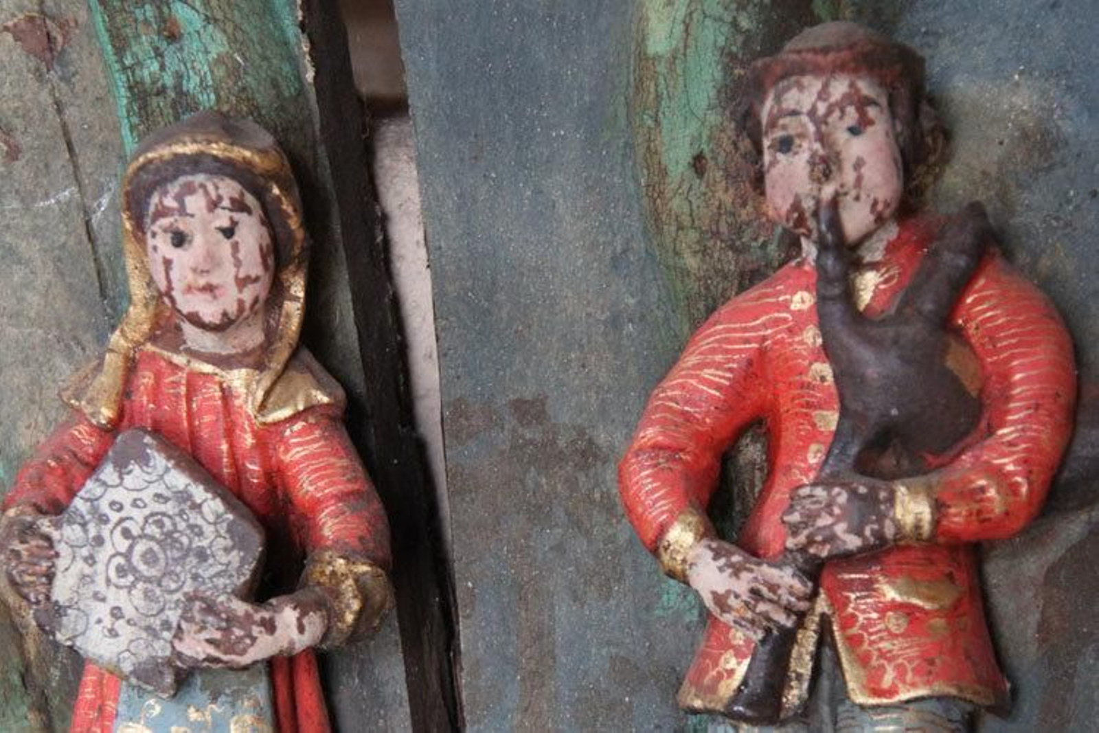 Iconografía da gaita no retablo da capela de San Xosé de Sabuguido, en Vilariño de Conso.