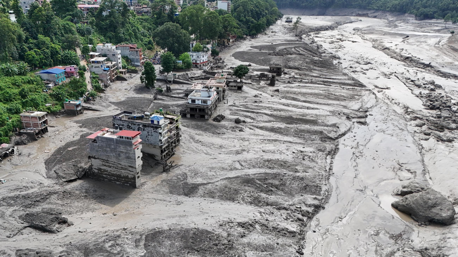 Imagen de los efectos de la inundación en Nepal