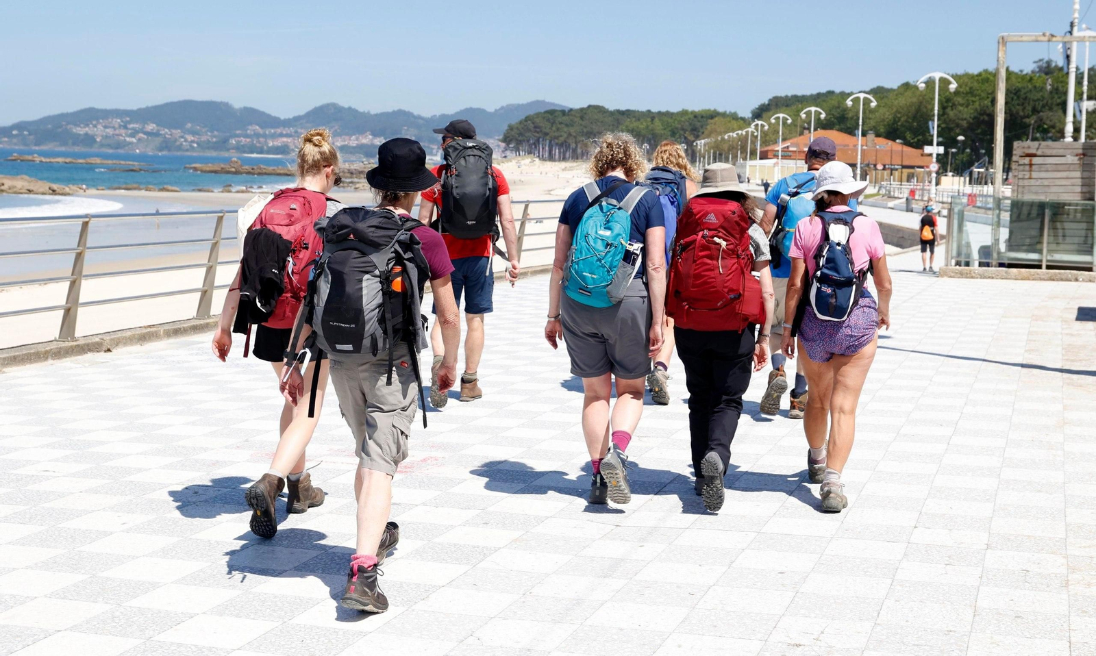 Un grupo de peregrinos pasando por Samil esta semana