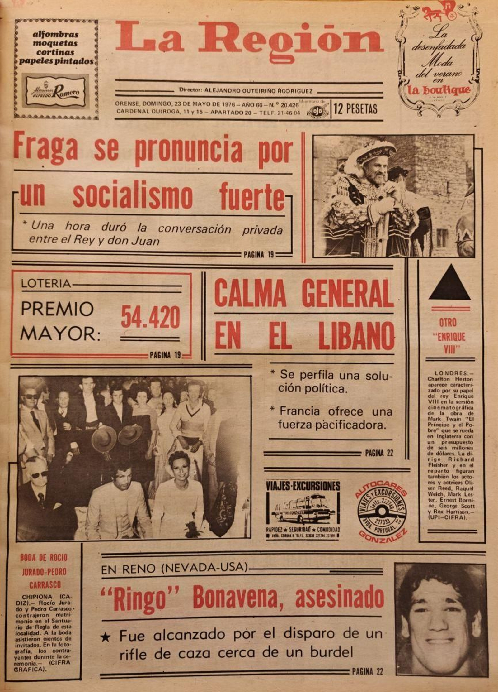 Los titulares de La Región del 23 de mayo de 1976