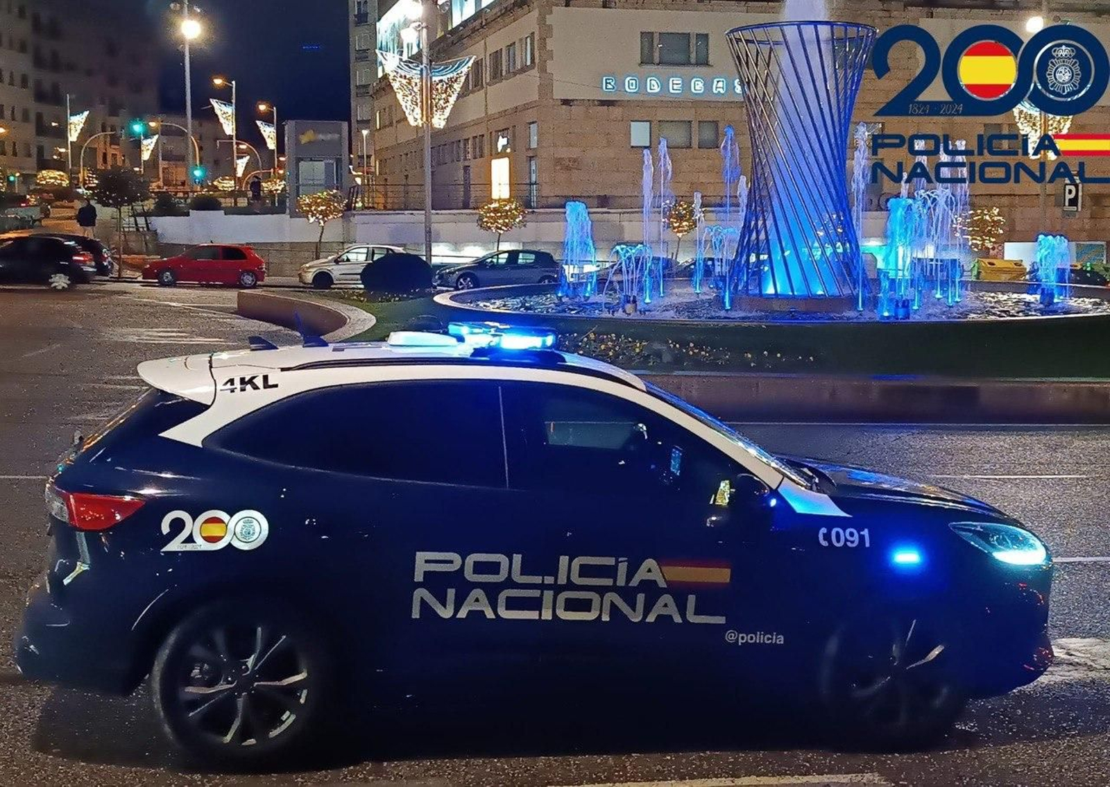 Vehículo de la Policía Nacional en Vigo.