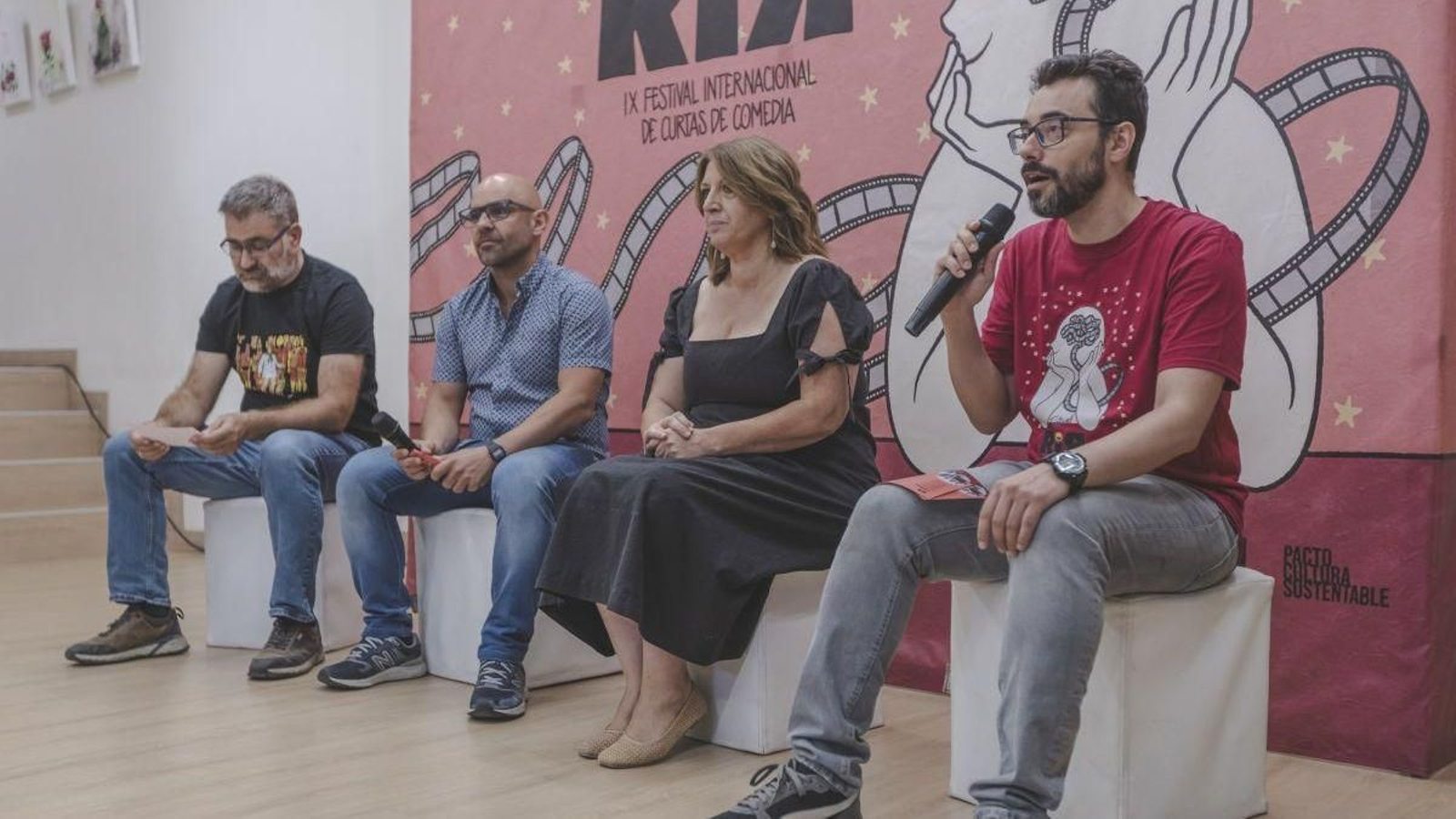 Bernardo Varela, Marcos Vázquez, Cristina Cid y Óscar Doviso, ayer en la Casa da Cultura.