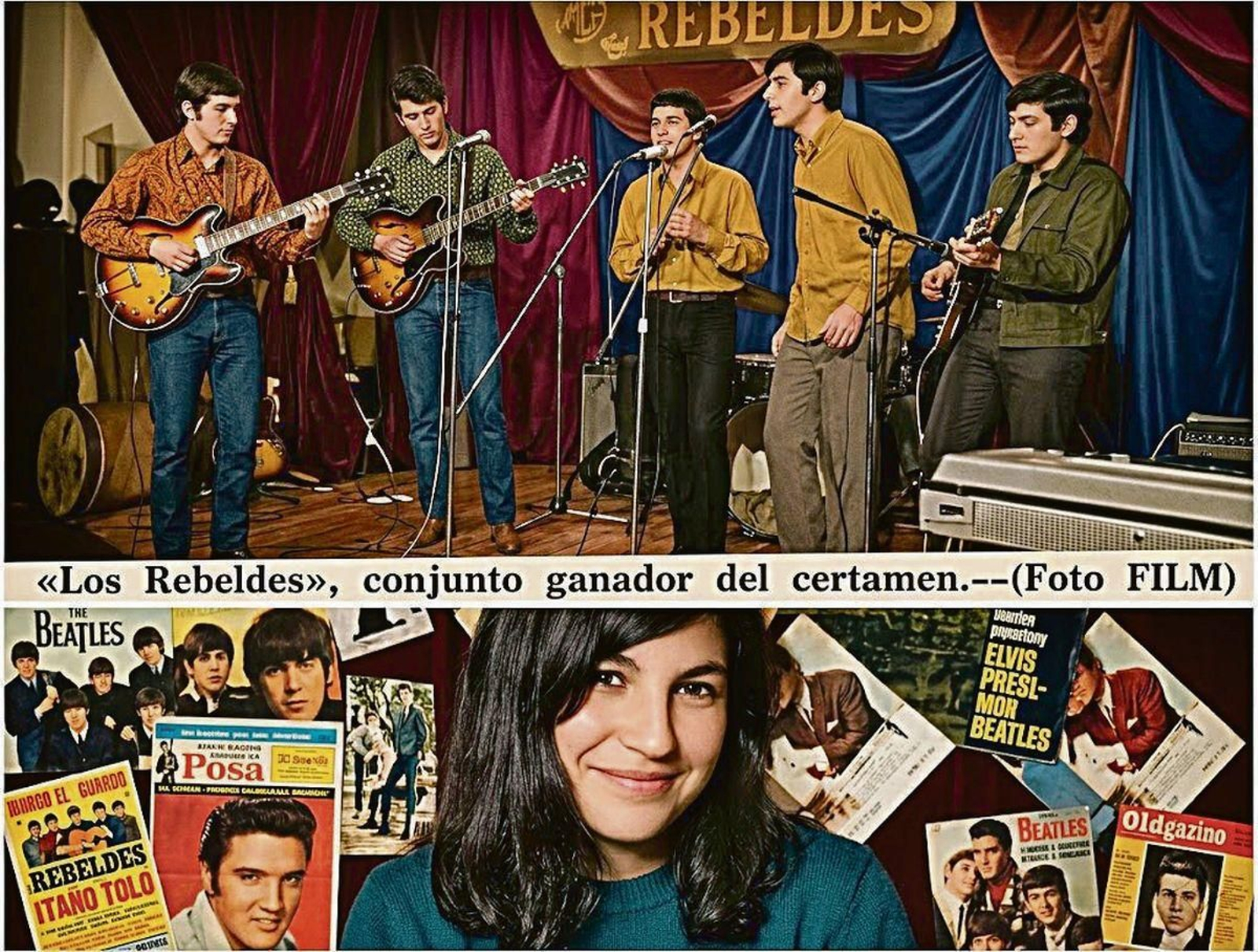 Sabela, participante en 1967, y Los Rebeldes, ganadores de ese año.