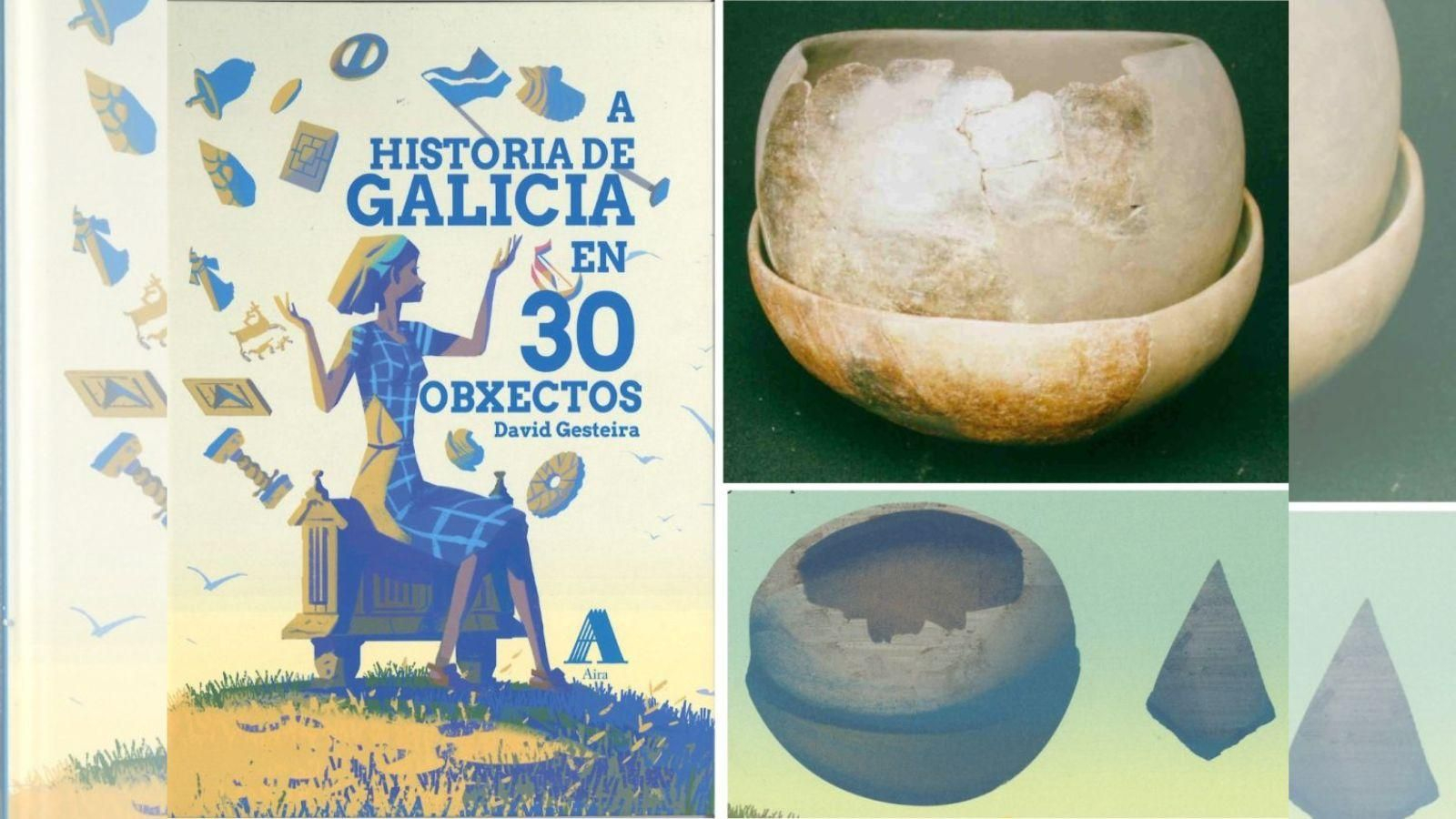 Portada do libro, fotografía e debuxo da ofrenda.