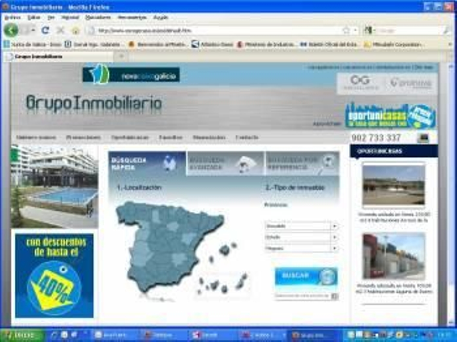 La web desde donde Novagalicia realiza sus promociones para ventas de inmobiliario.