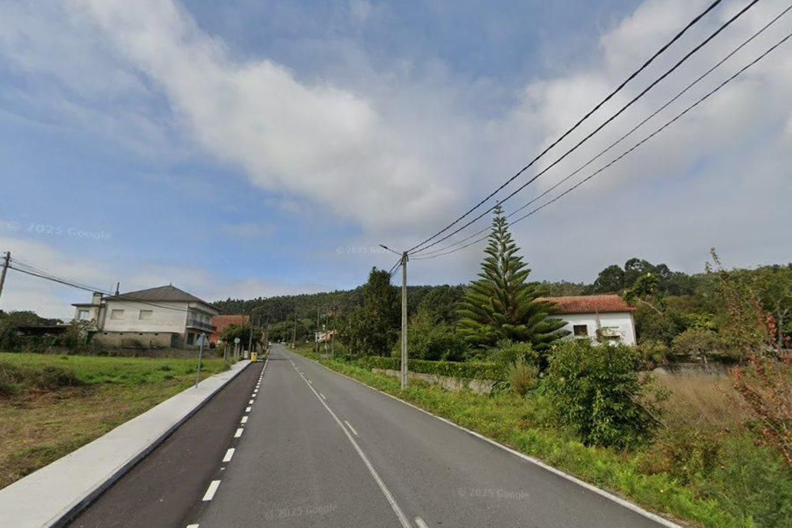 La carretera en la que tuvo lugar el accidente de Rianxo