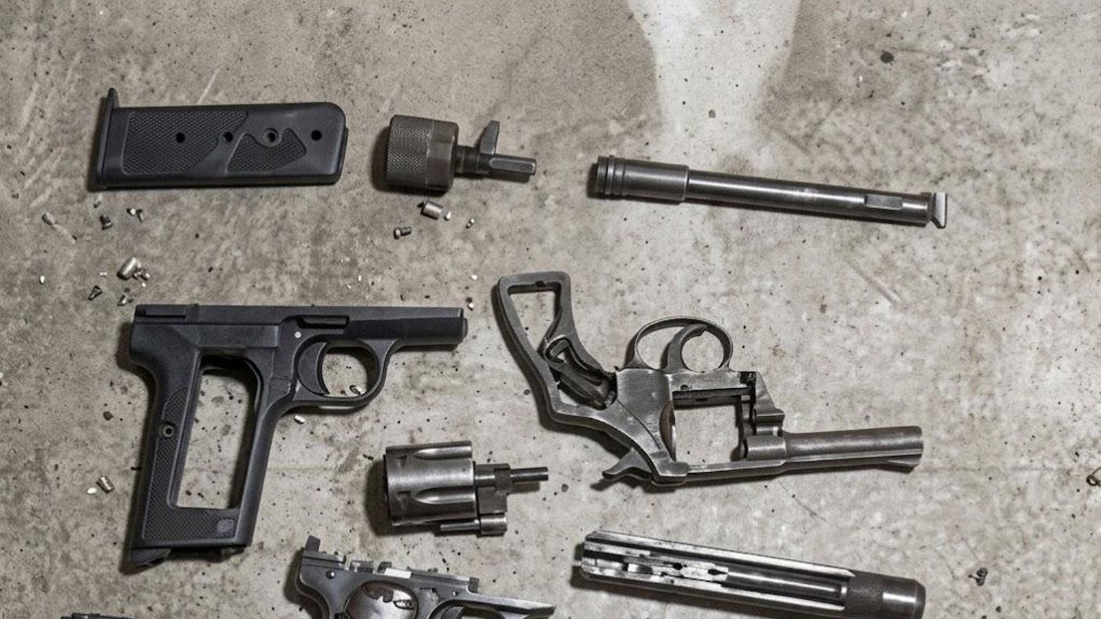 Armazones de armas que guardaba en casa.