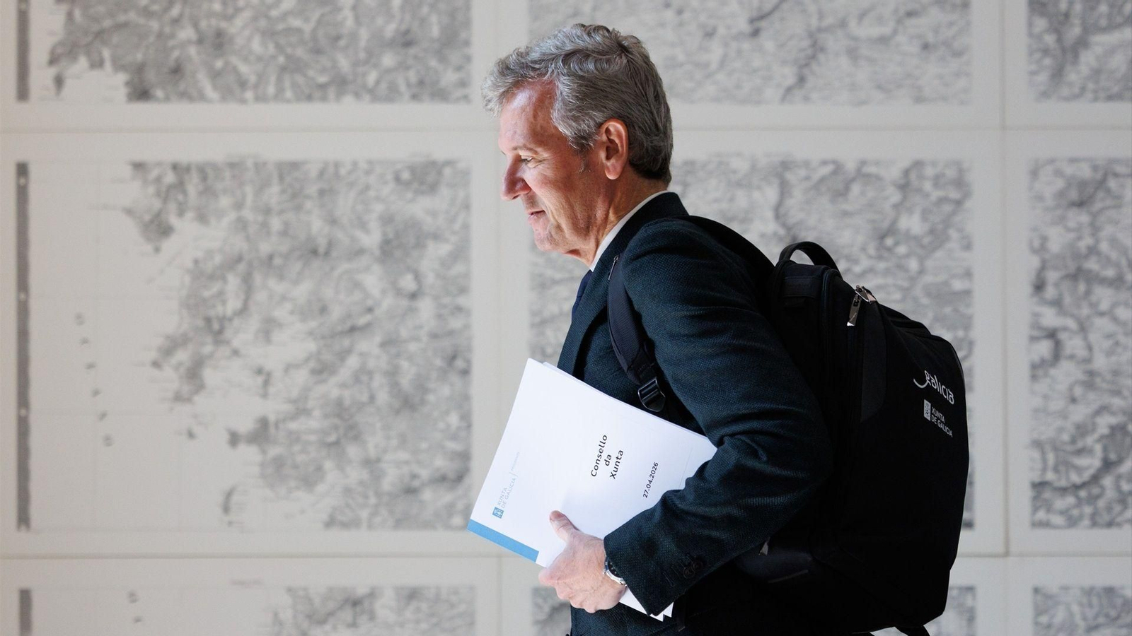 El presidente de la Xunta, Alfonso Rueda, tras la reunión del Consello.
