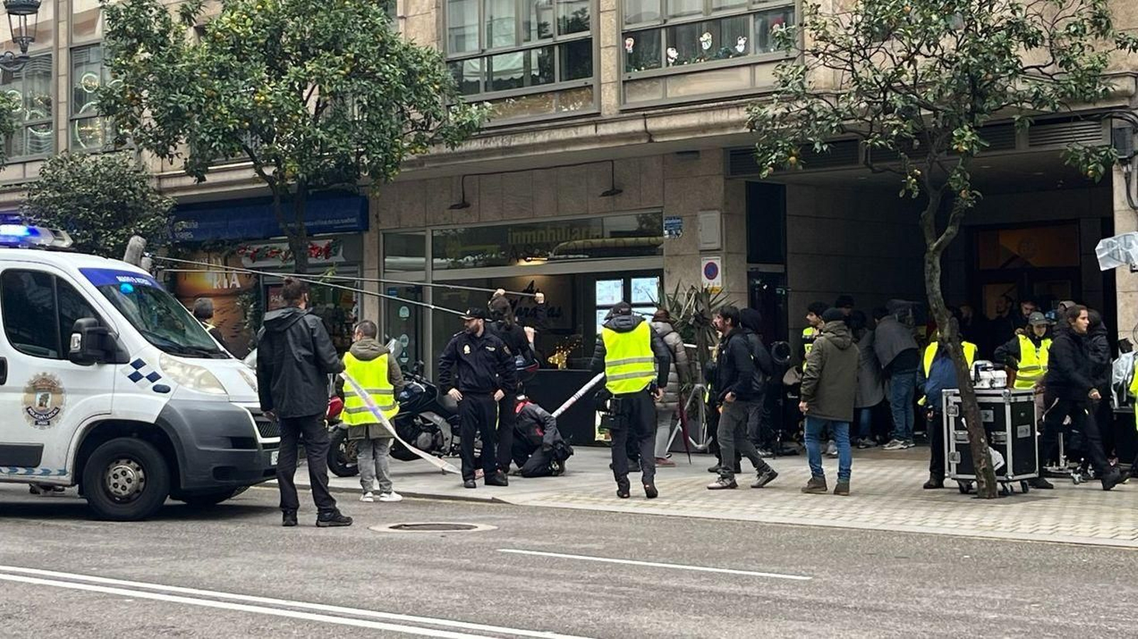 Rodaje de 'Ágata y Lola' en Vigo este jueves.