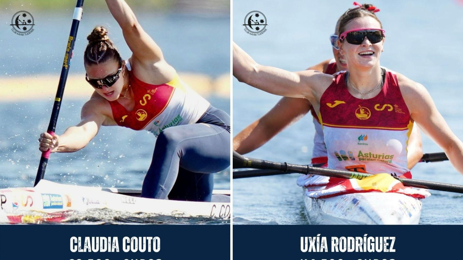Claudia Couto y Uxía Rodríguez llevaron al Kayak Tudense a sendos podios en el Europeo.