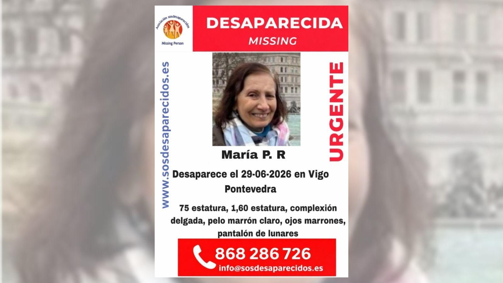 La septuagenaria desapareció el pasado lunes en la ciudad de Vigo.