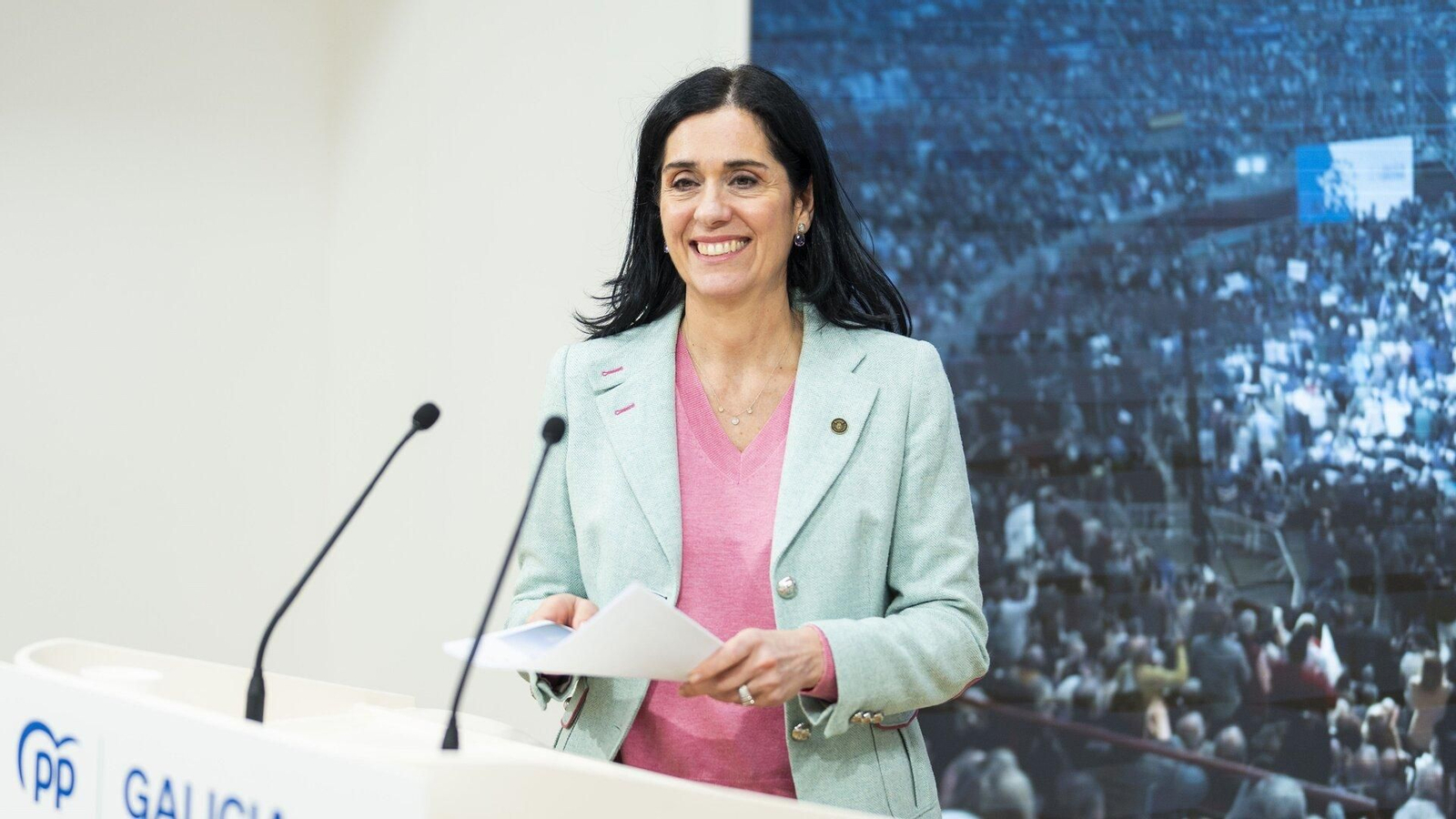 Paula Prado, en rueda de prensa. Foto: EP.

REMITIDA / HANDOUT por ÍÑIGO ROLÁN/ PPDEG
Fotografía remitida a medios de comunicación exclusivamente para ilustrar la noticia a la que hace referencia la imagen, y citando la procedencia de la imagen en la firma
16/1/2025