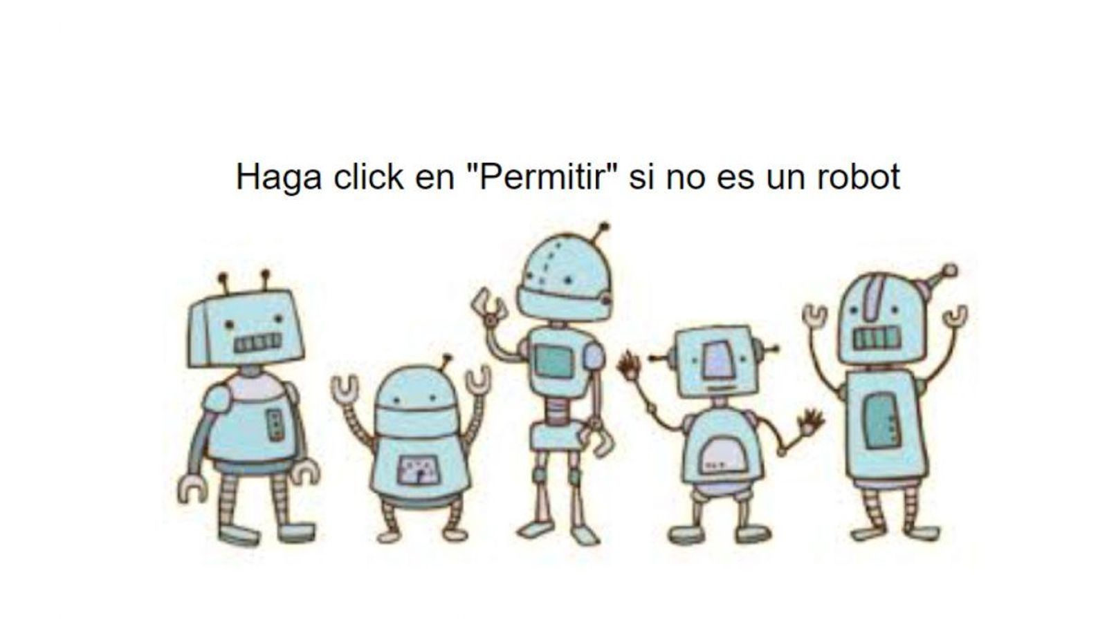 La web pidiendo hacer clic para demostrar que la persona que realiza el trámite no es un robot.