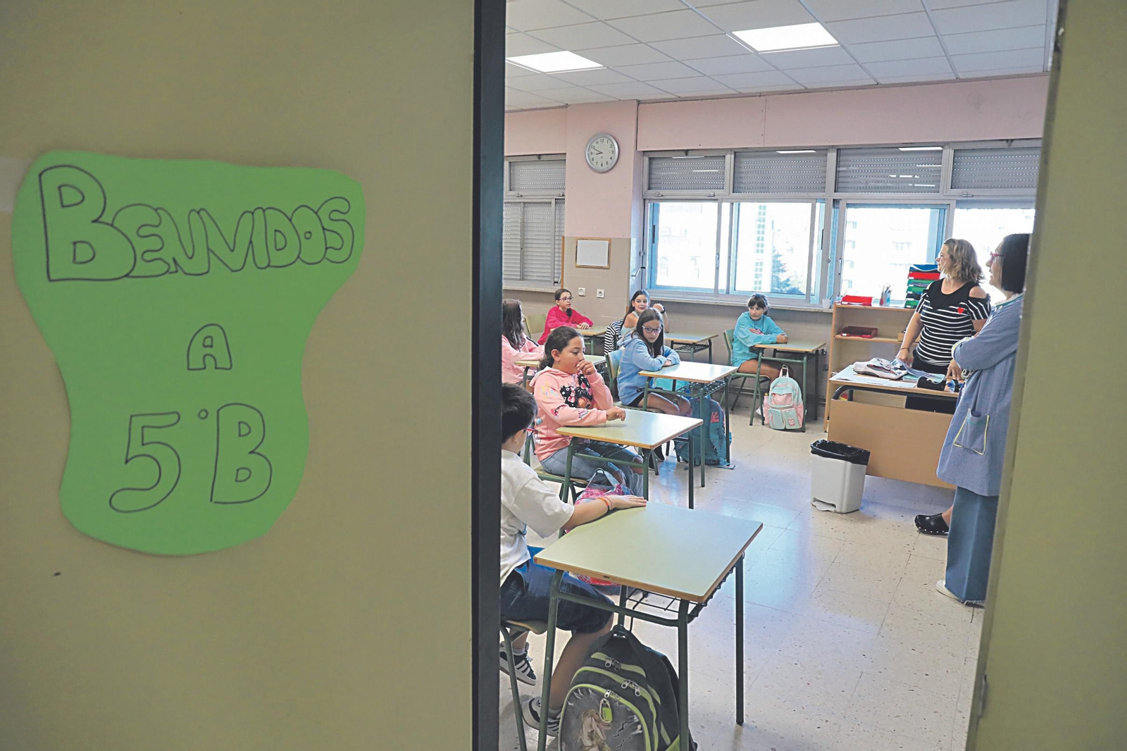 Alumnos del CEIP Mestre Vide en una de las aulas del centro.
