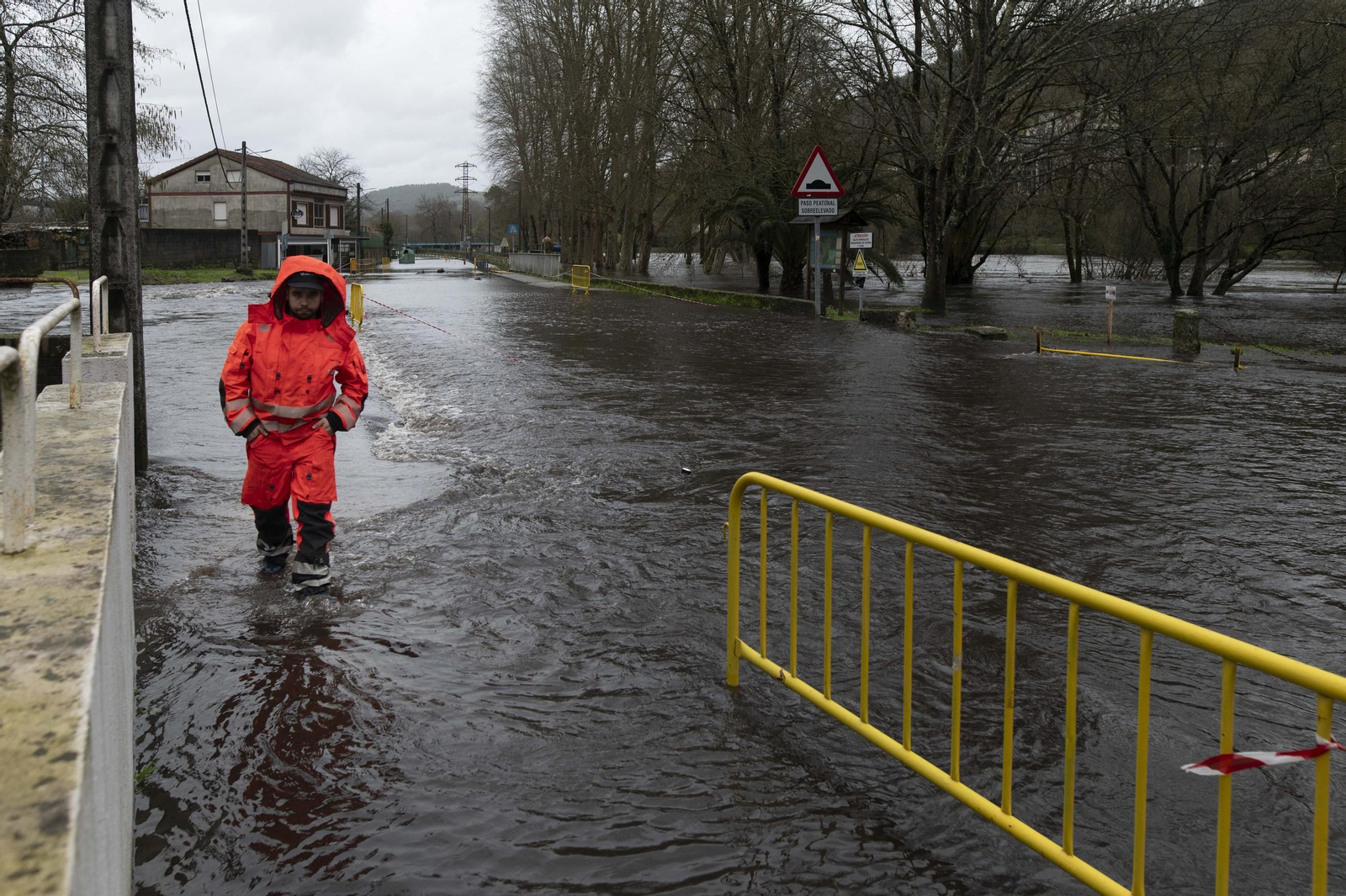 Imagen de las intensas lluvias en Ribadavia.